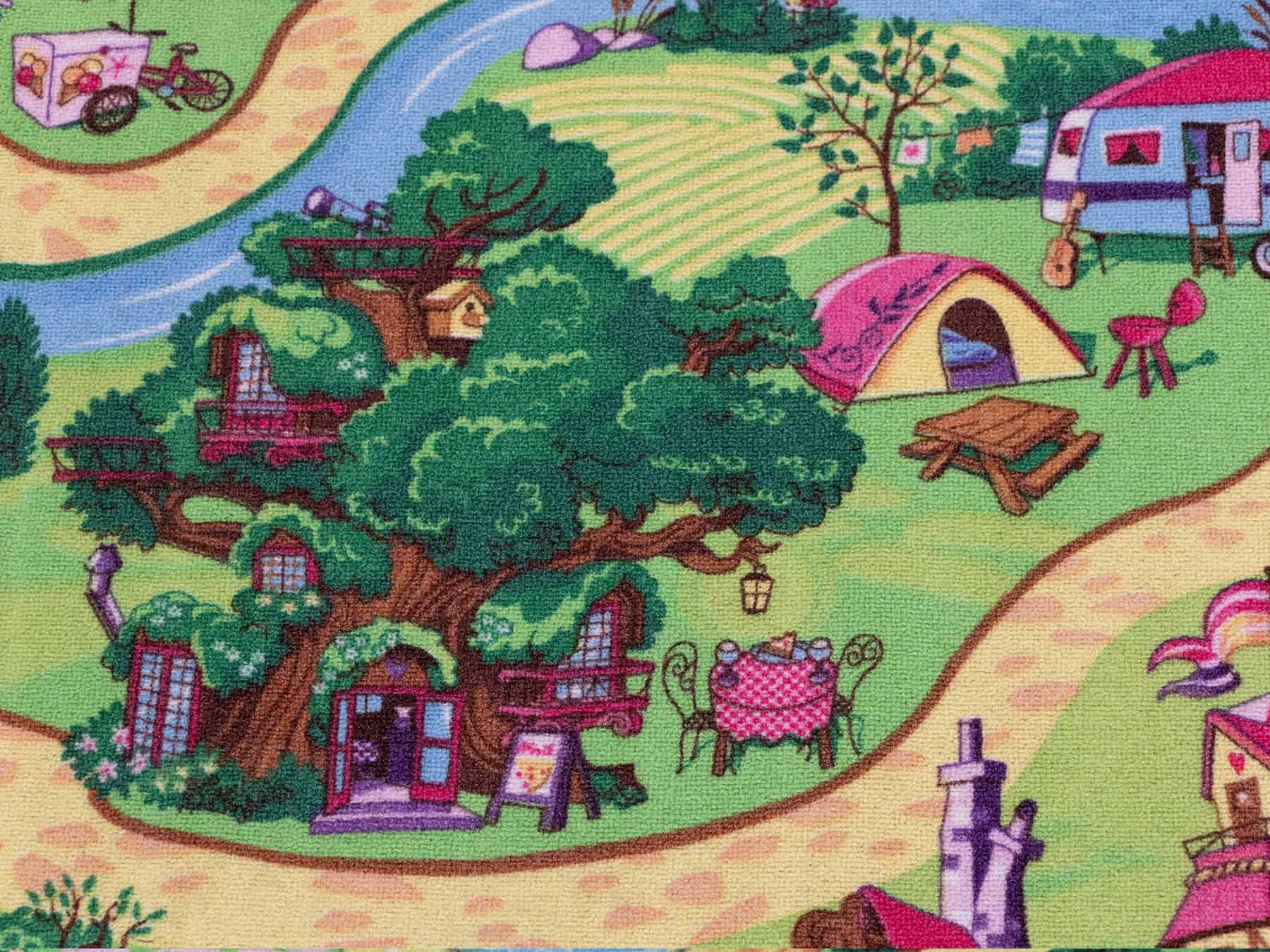 Primaflor-Ideen in Textil Kinderteppich »Spielteppich CANDY TOWN«, rechteckig, 6,5 mm Höhe, Kurzflor, Straßen-Spiel-Teppich, Kinderzimmer
