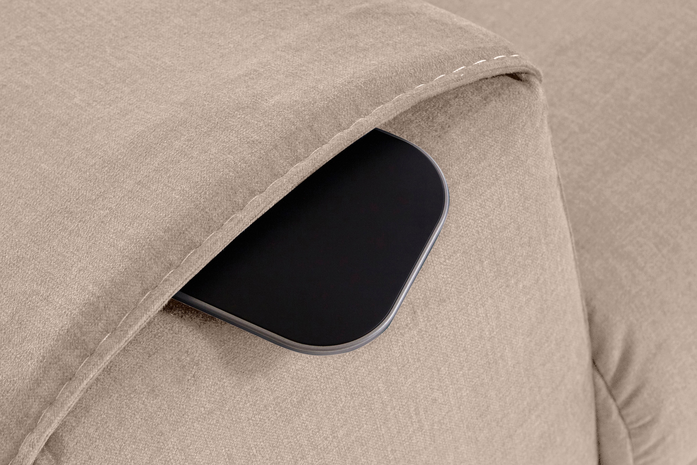 COTTA Ecksofa »Morven L-Form mit Kopfteilverstellung«, wahlweise mit Bettfunktion, Bettkasten & Wireless-Charger