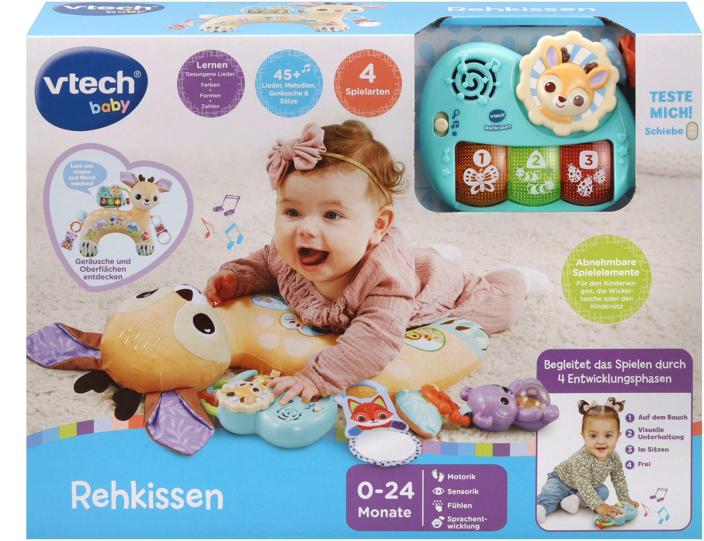 Vtech® Lernspielzeug »Vtech Baby, bei mit Sound und Rehkissen«, Licht