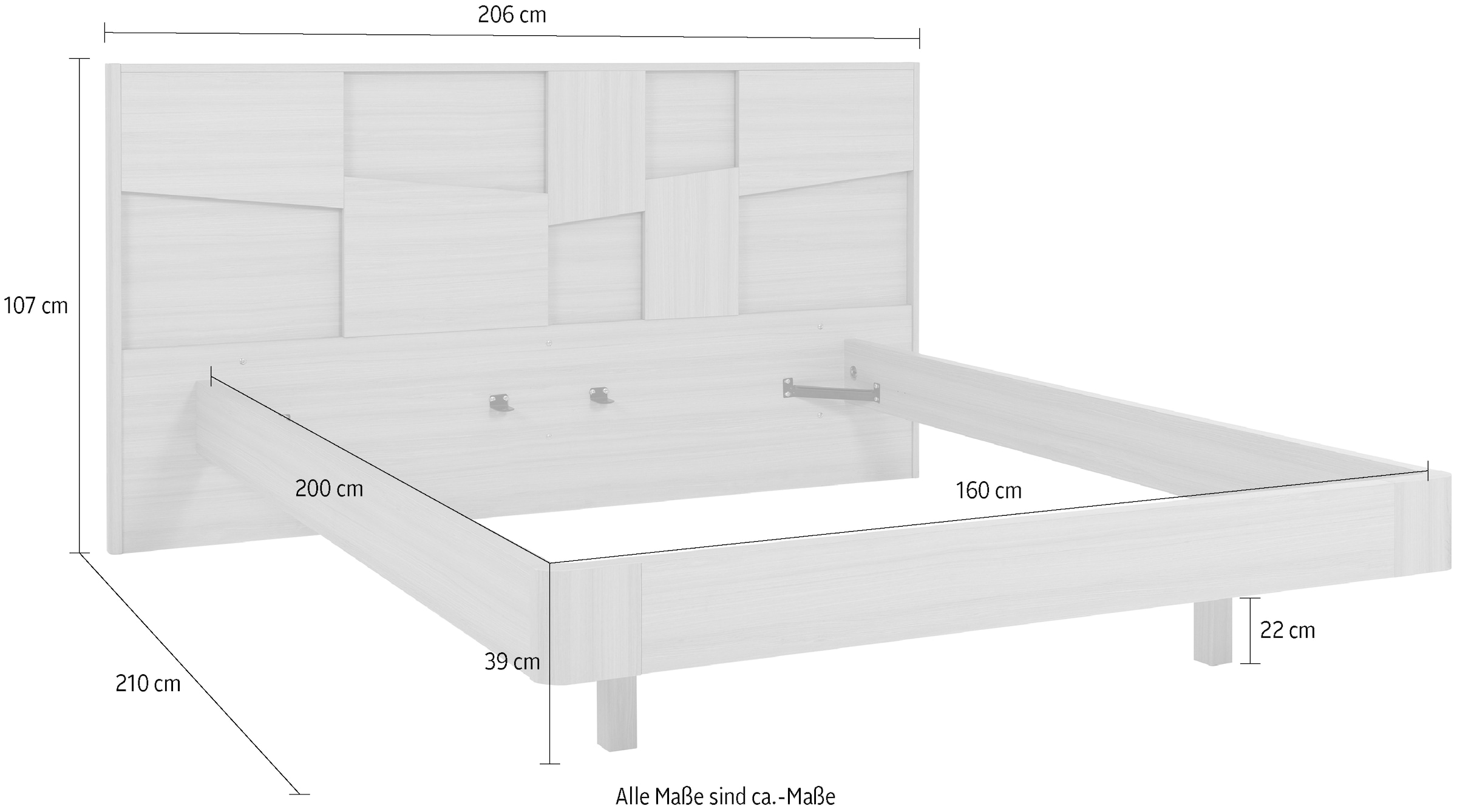 Gami Einzelbett Ein elegantes Bett mit integrierter Beleuchtung