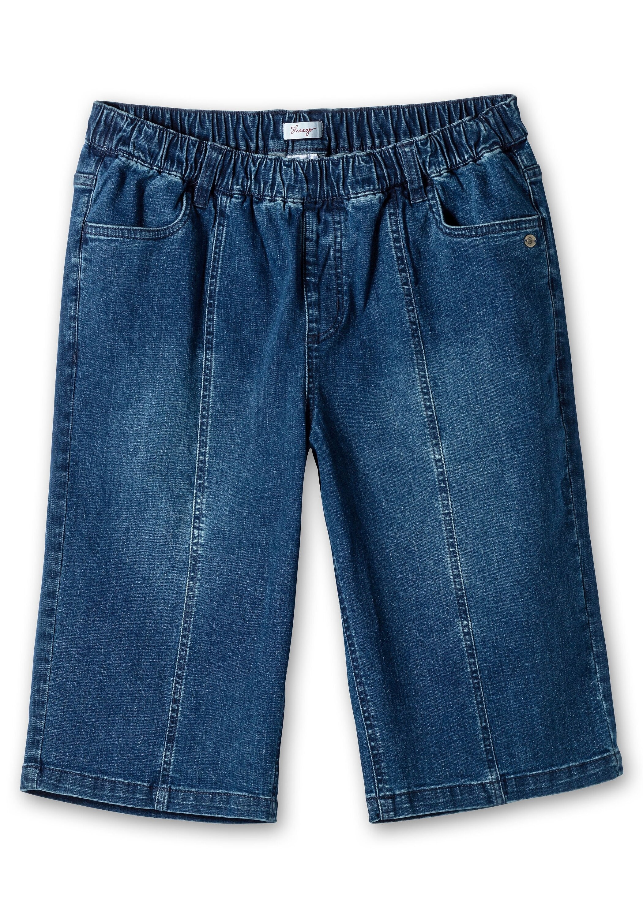 Sheego Bermudas »Jeans-Bermudas mit Gummibund und Teilungsnähten«