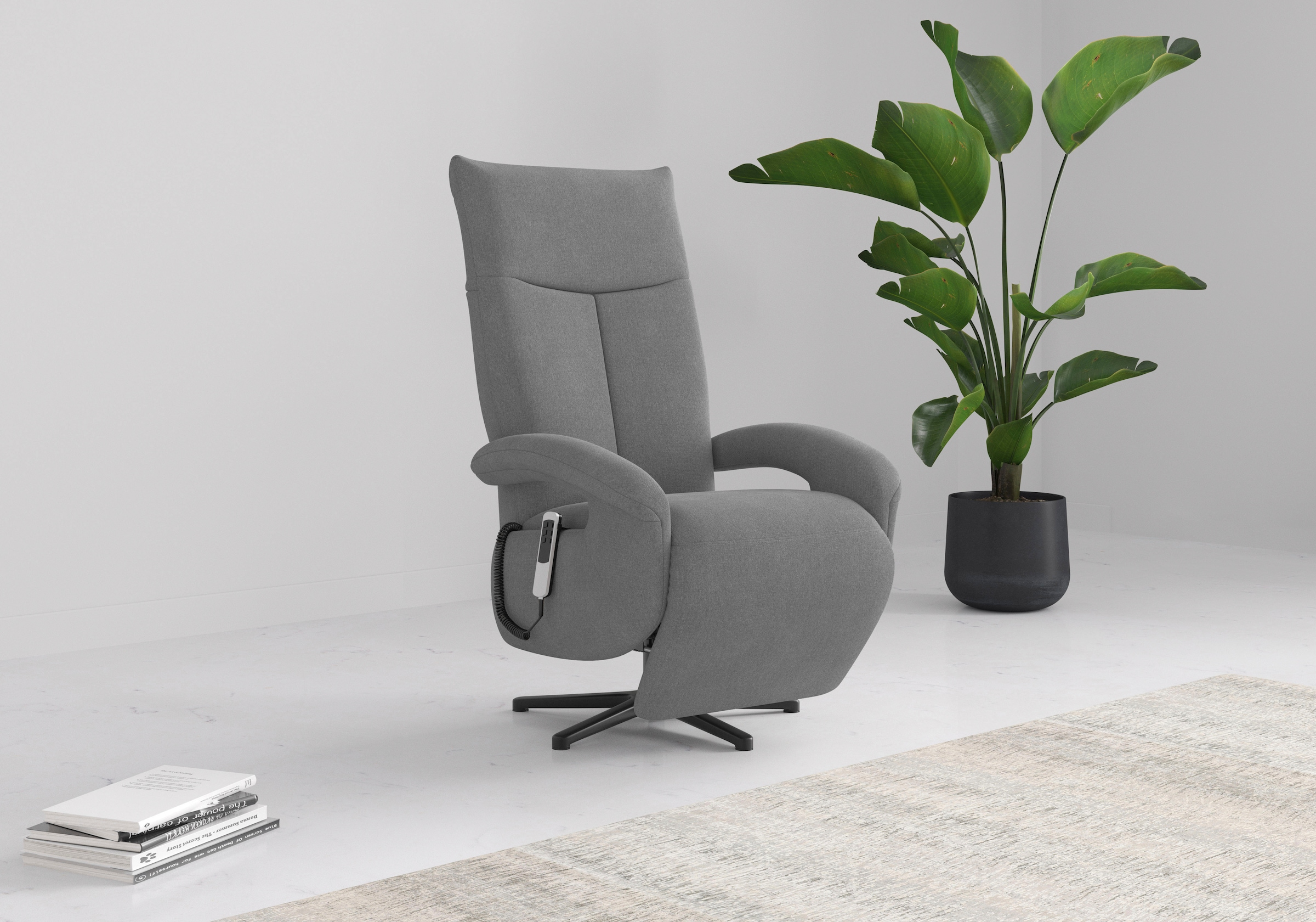 sit&more TV-Sessel "Zoe, inkl. Kopfteilverstellung & 360 Drehfunktion" wahlweise mit 2 Motoren, Akku & Aufstehhilfe
