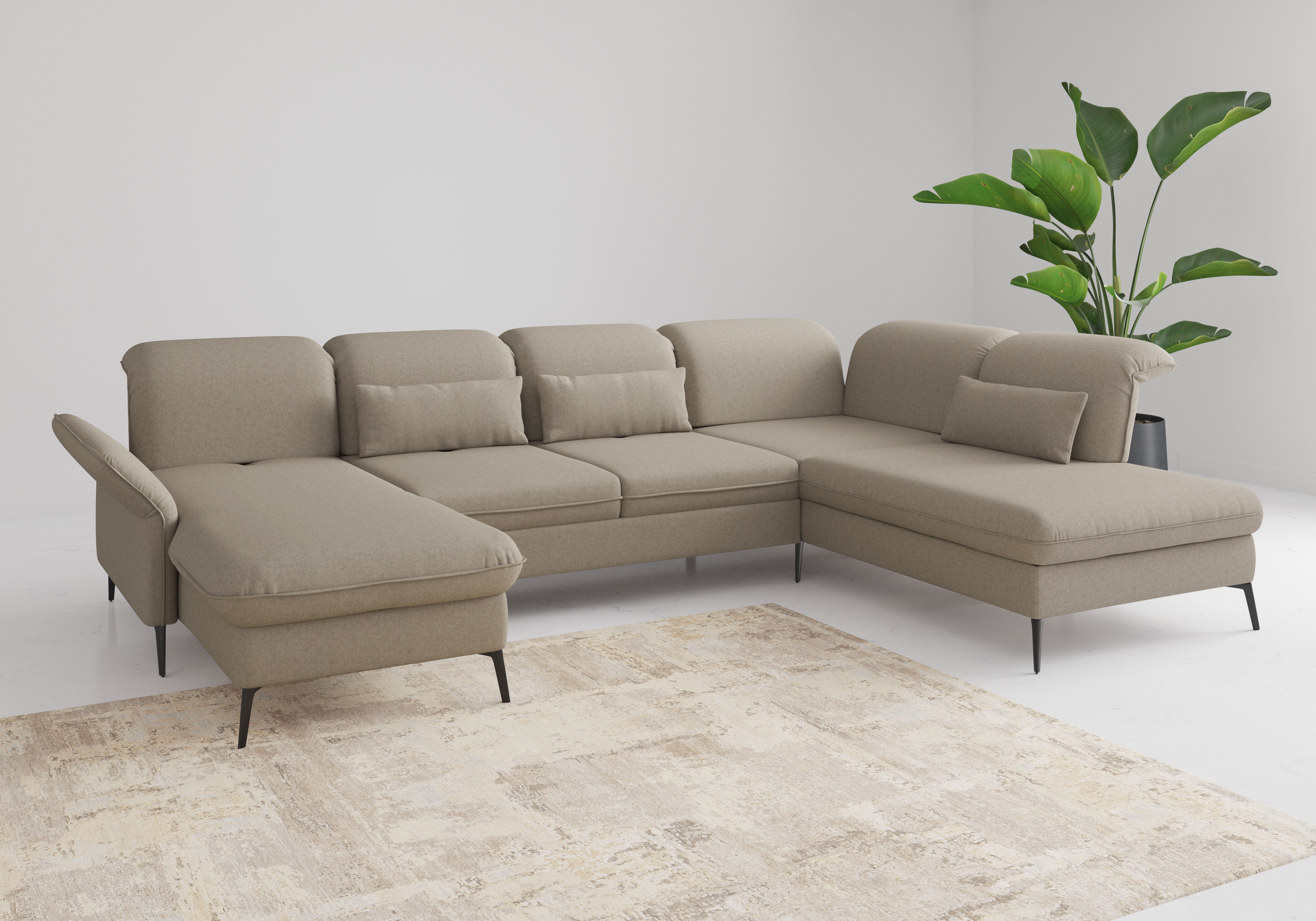 sit&more Wohnlandschaft "Emely, inkl. Sitztiefenverstellung" wahlweise mit Schlaffunktion,Bettkasten,Kopf- & Armteilverstellung
