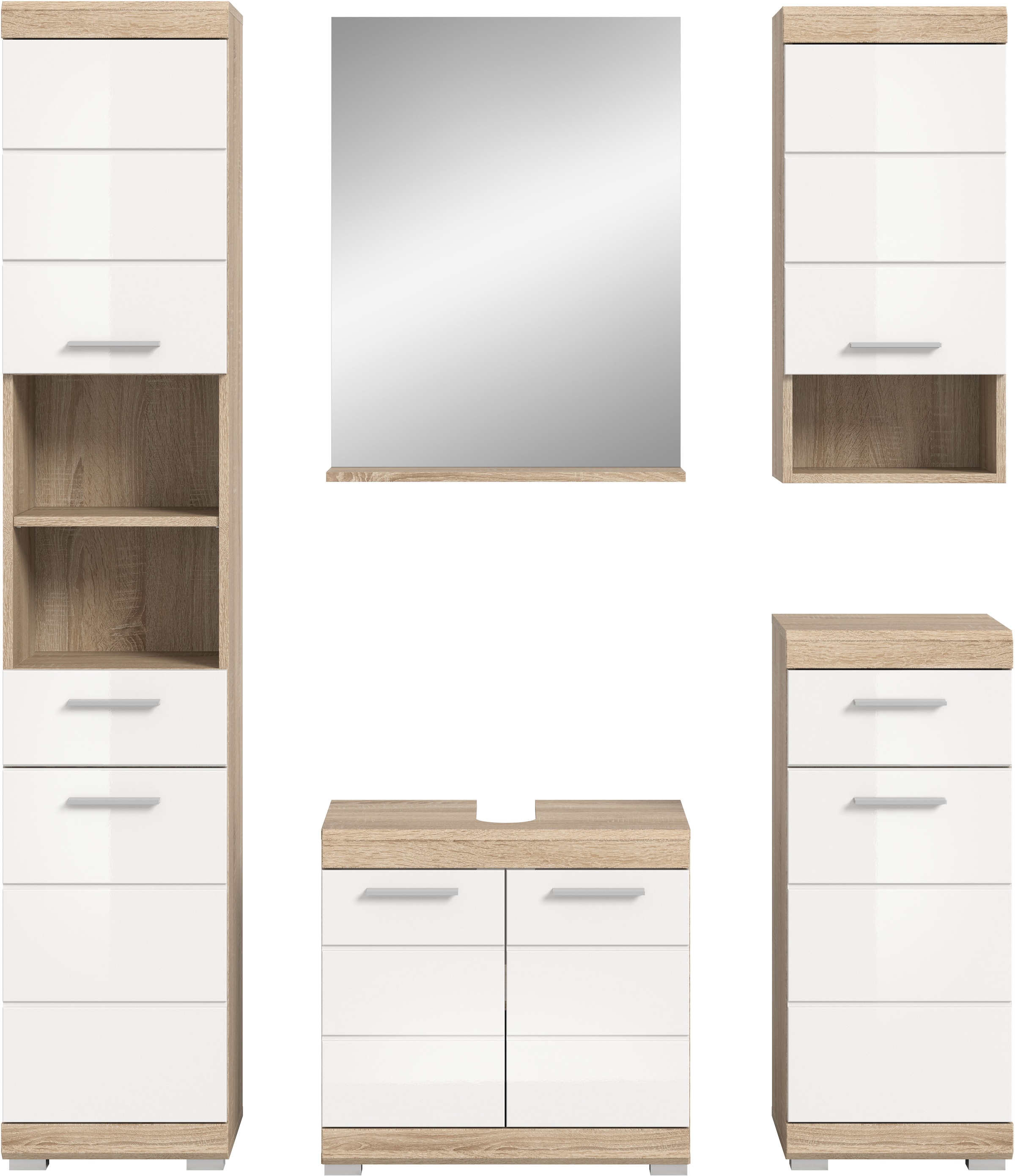 welltime Badmöbel-Set »Siena, 5 teilig, bestehend aus:« Set, TOPSELLER!, 5 Stk. tlg.