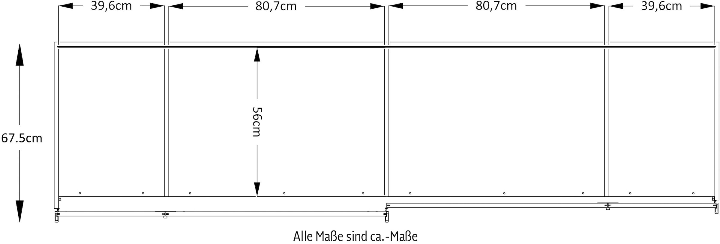 STAUD Schwebetürenschrank »Sonett 220, Made in Germany« mit vier verschiedenen Ausstattungsvarianten