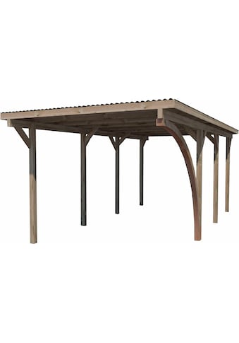 Einzelcarport »606 A Gr.2«, Holz, 250 cm, braun, mit Rundbogen