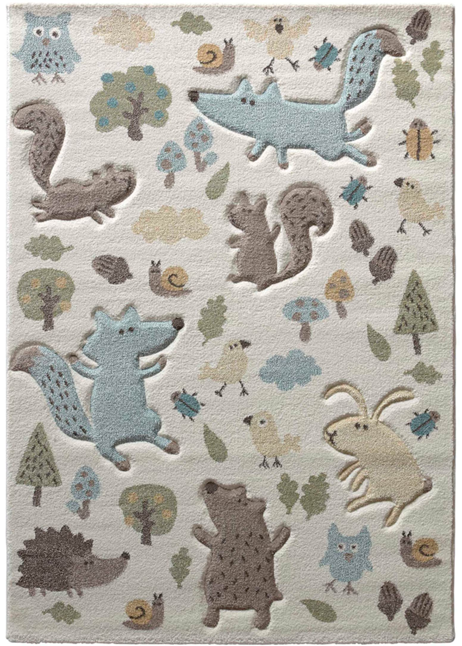 Sigikid Kinderteppich »Forest«, rechteckig, Wald Tiere Design, Kurzflor