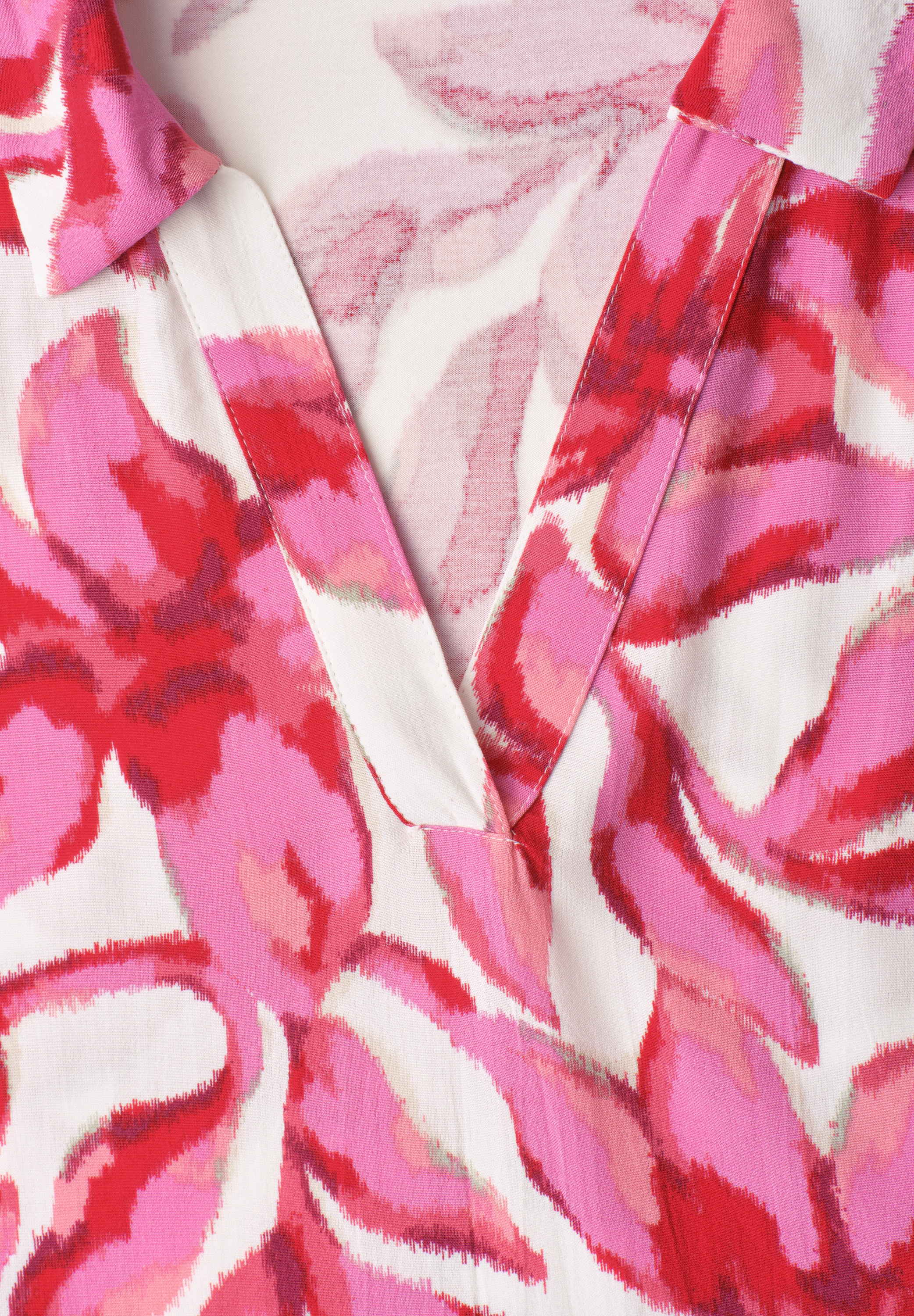 STREET ONE Shirttop Sommertop mit Kragen und floralem Allover-Print