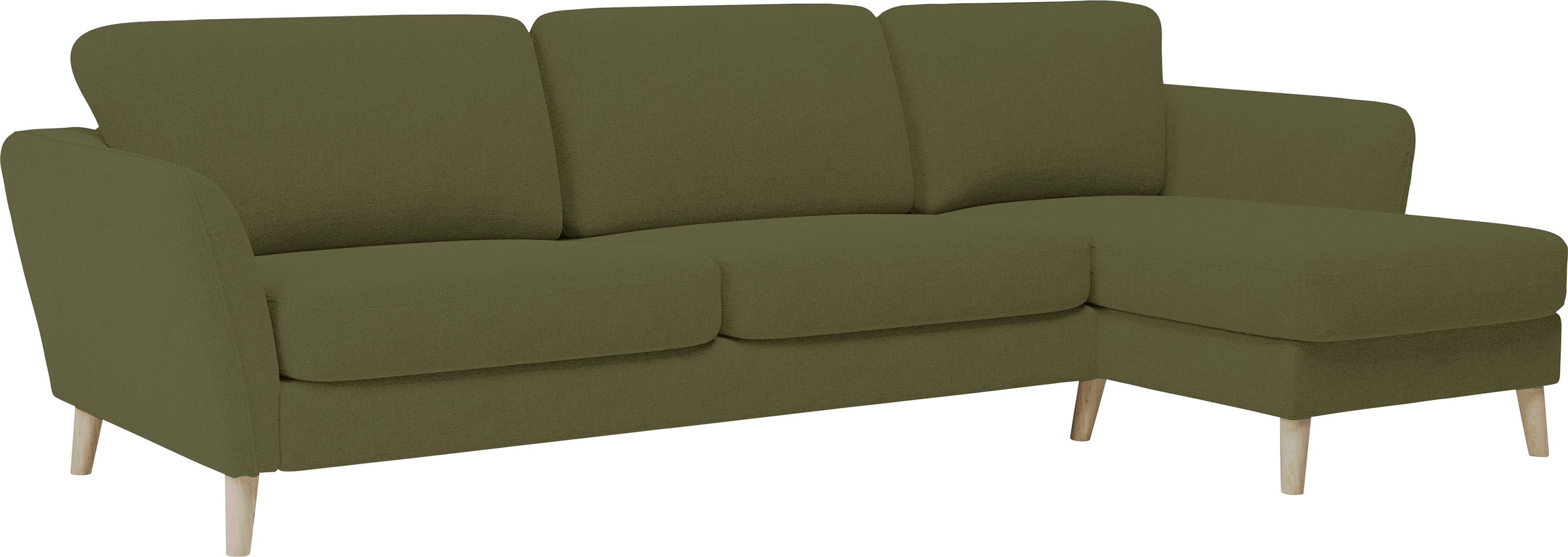 OTTO home Ecksofa »MARSEILLE (279/152cm),L-Form, Rec. rechts/links, verschiedene Bezüge« Massivholzbeine aus Eiche, in verschieden Bezügen und Farbvarianten