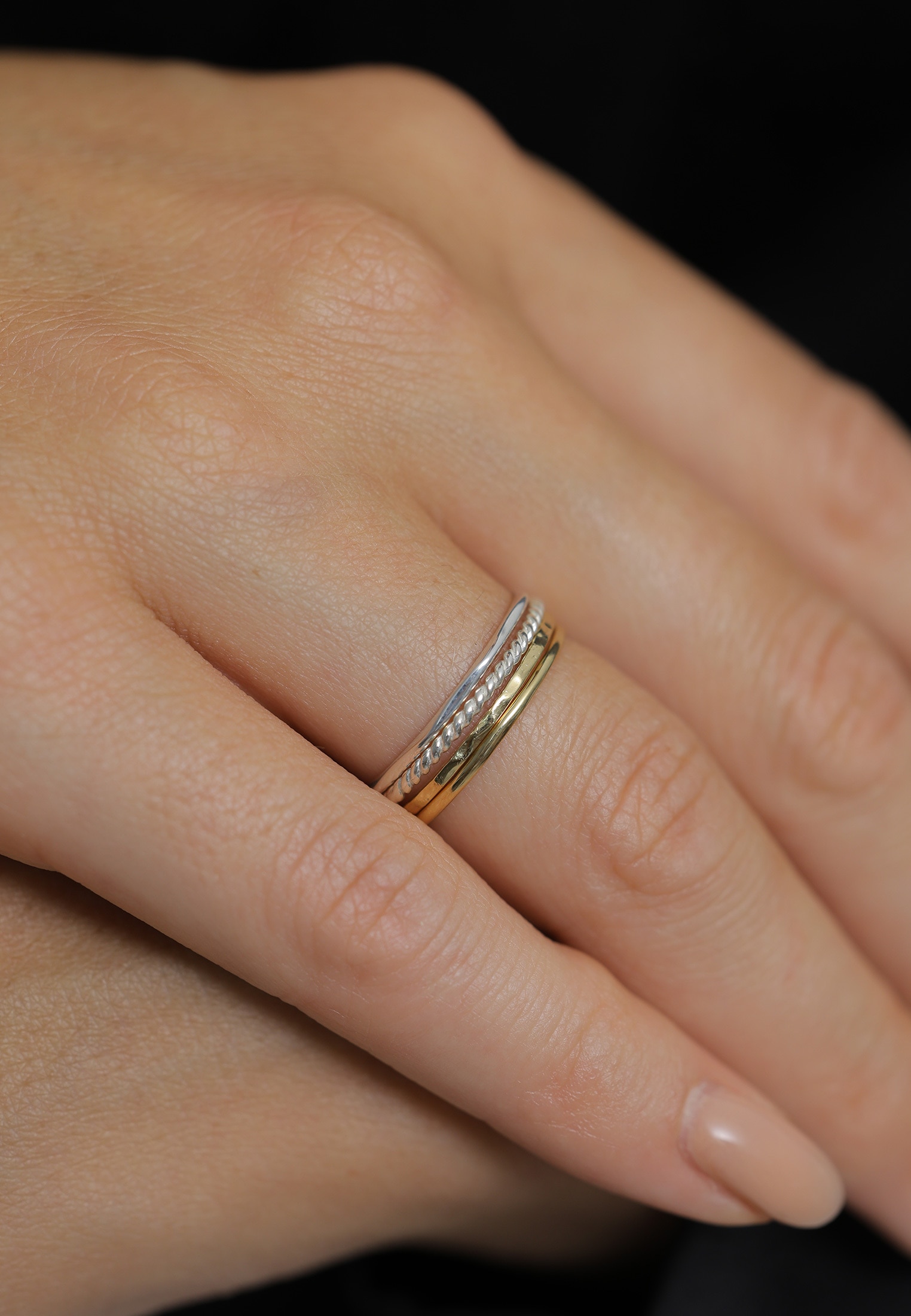 Elli Ring-Set »Ring Stapelringe Bicolor 925 Sterling Silver Gold-plated«