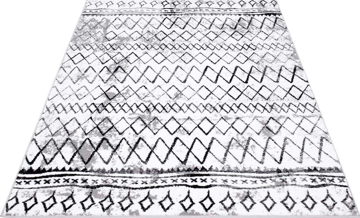 Carpet City Teppich »Timeless 7547« rechteckig 6 mm Höhe Kurzflor, Modern, Zickzack-Muster, ideal für Wohnzimmer & Schlafzimmer