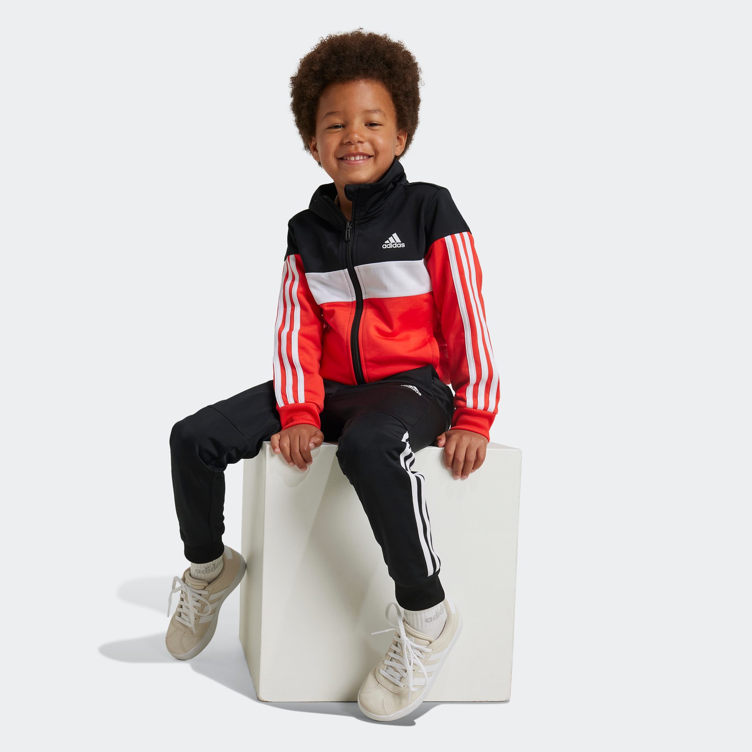 adidas Sportswear Trainingsanzug »TIBERIO 3-STREIFEN COLORBLOCK SHINY KIDS«, (2 tlg.)