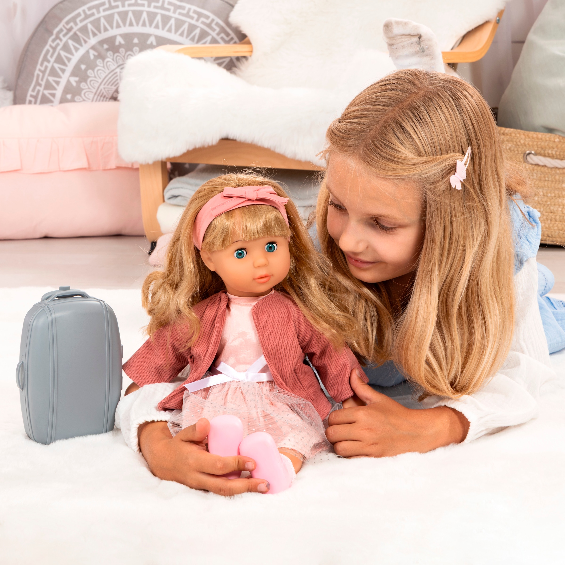 Bayer Stehpuppe »Charlene, 46 cm, altrosa«, mit Funktion