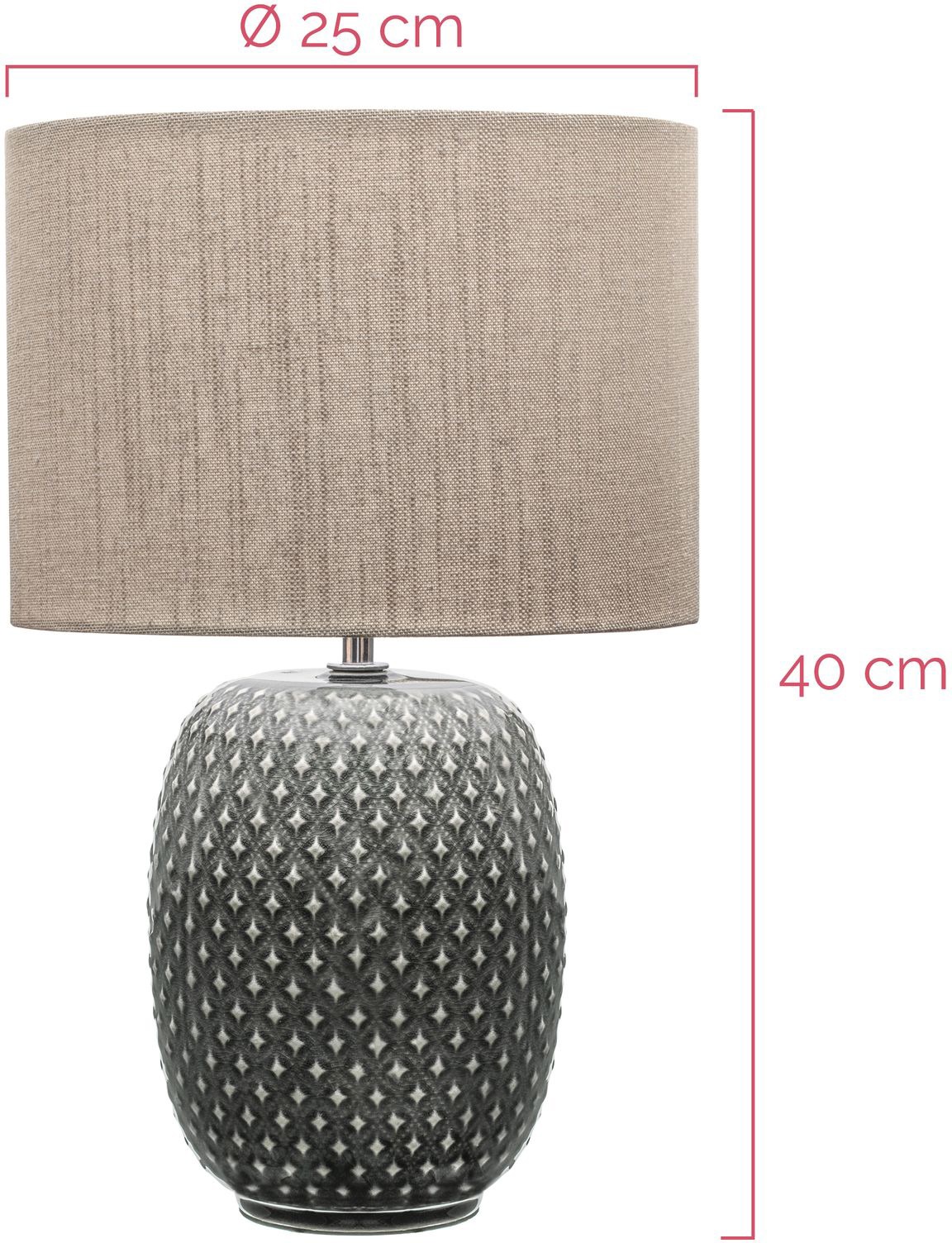 Pauleen Tischleuchte »Pretty Classy max60W 230V Grau, Beige / Keramik, Stoff«, 1 flammig, Leuchtmittel E27 | ohne Leuchtmittel, E27, Grau, Beige / Keramik, Stoff