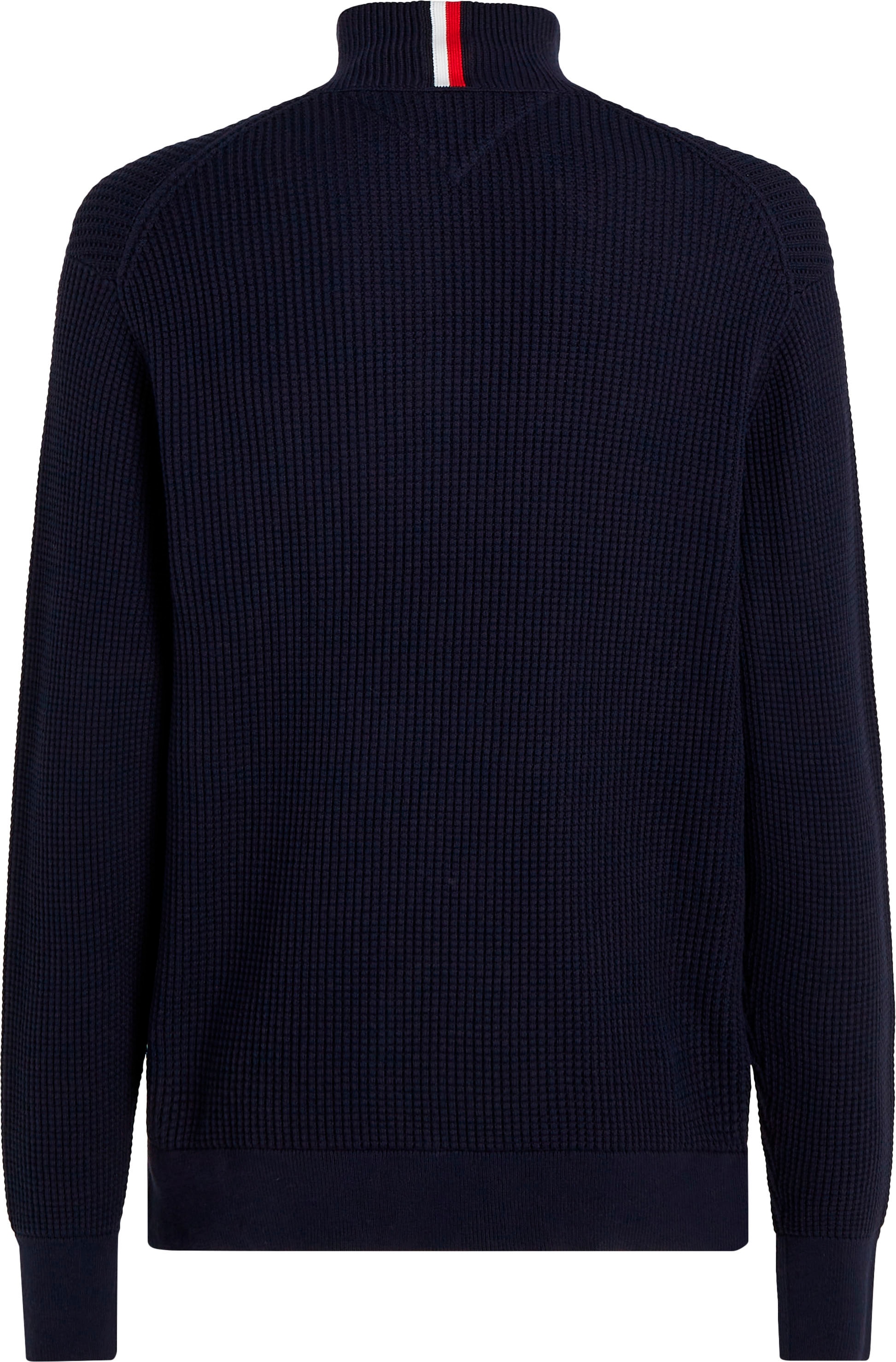 Tommy Hilfiger Rundhalspullover »HILFIGER GRAPHIC WAFFLE ZIP MOCK«
