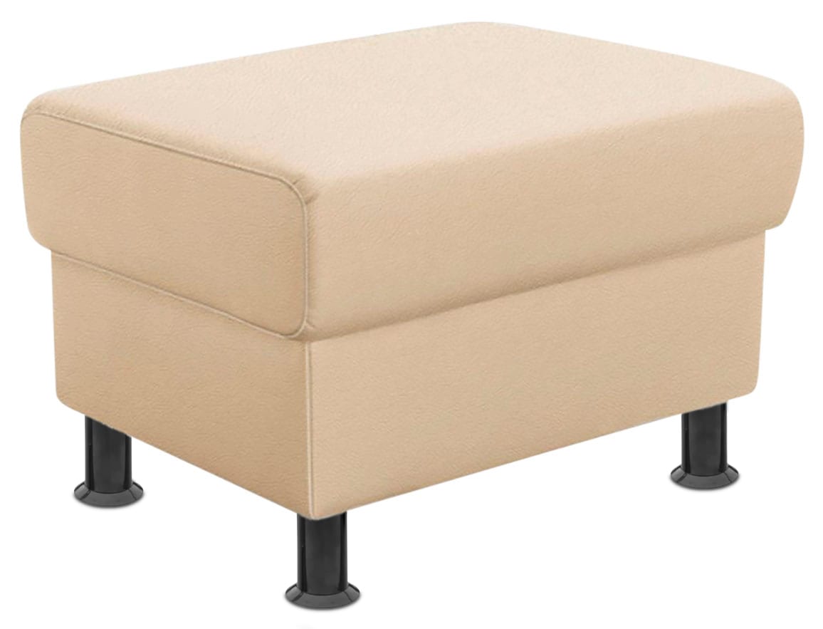 TRENDMANUFAKTUR Hocker »Rondo, Polsterhocker zur Serie, Breite 67 cm, Füße schwarz«, Fußhocker wahlweise mit Federkern, in verschiedenen Bezügen bestellbar