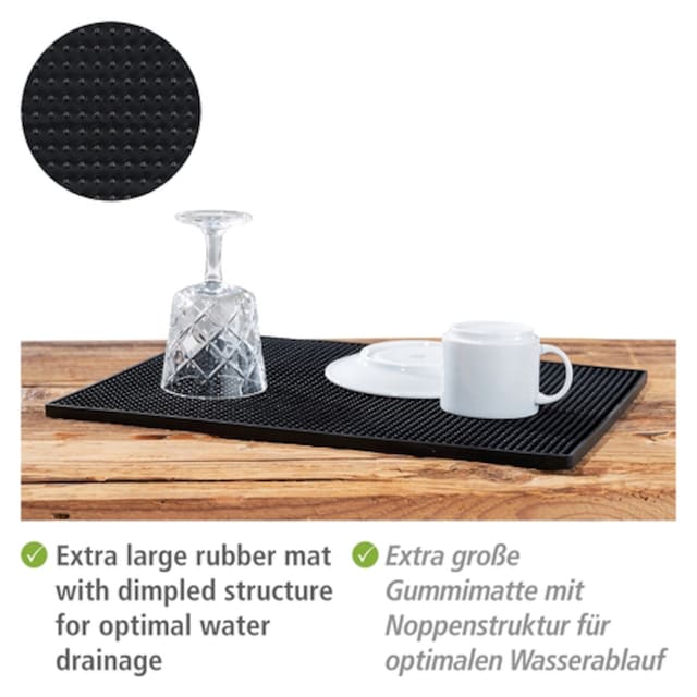 Garantie Zubehör x XXL Jahren Noppenstruktur Black »Maxi«, WENKO mit 30 Kitchen 40 Abtropfmatte Outdoor 3 mit cm,