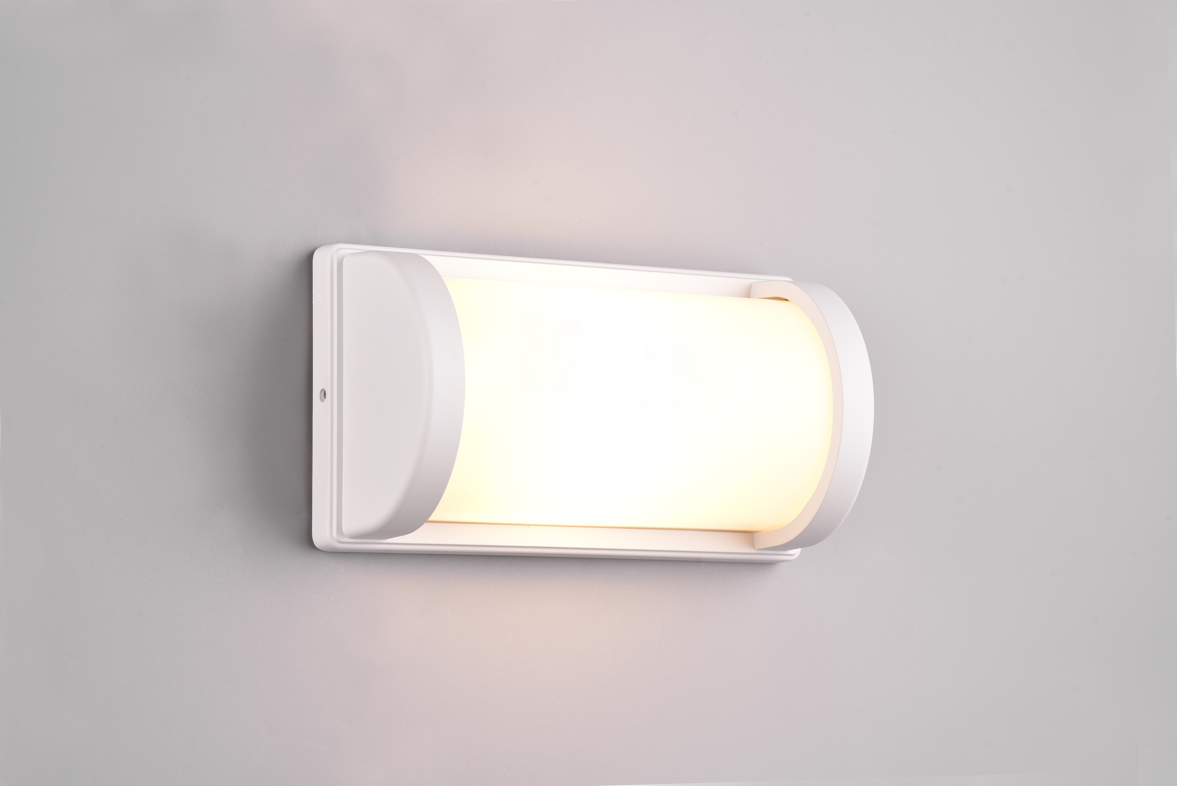 REALITY Leuchten Außen-Wandleuchte »PUELO, Outdoor Wandlampe Hauswand Fassade Garten, exkl 1x E27 max 10W« E27 1 Stk. warmweiß - kaltweiß halbrunde Aussen Wandlampe aus Aluminium, IP44, Höhe 26cm Breite 14 cm