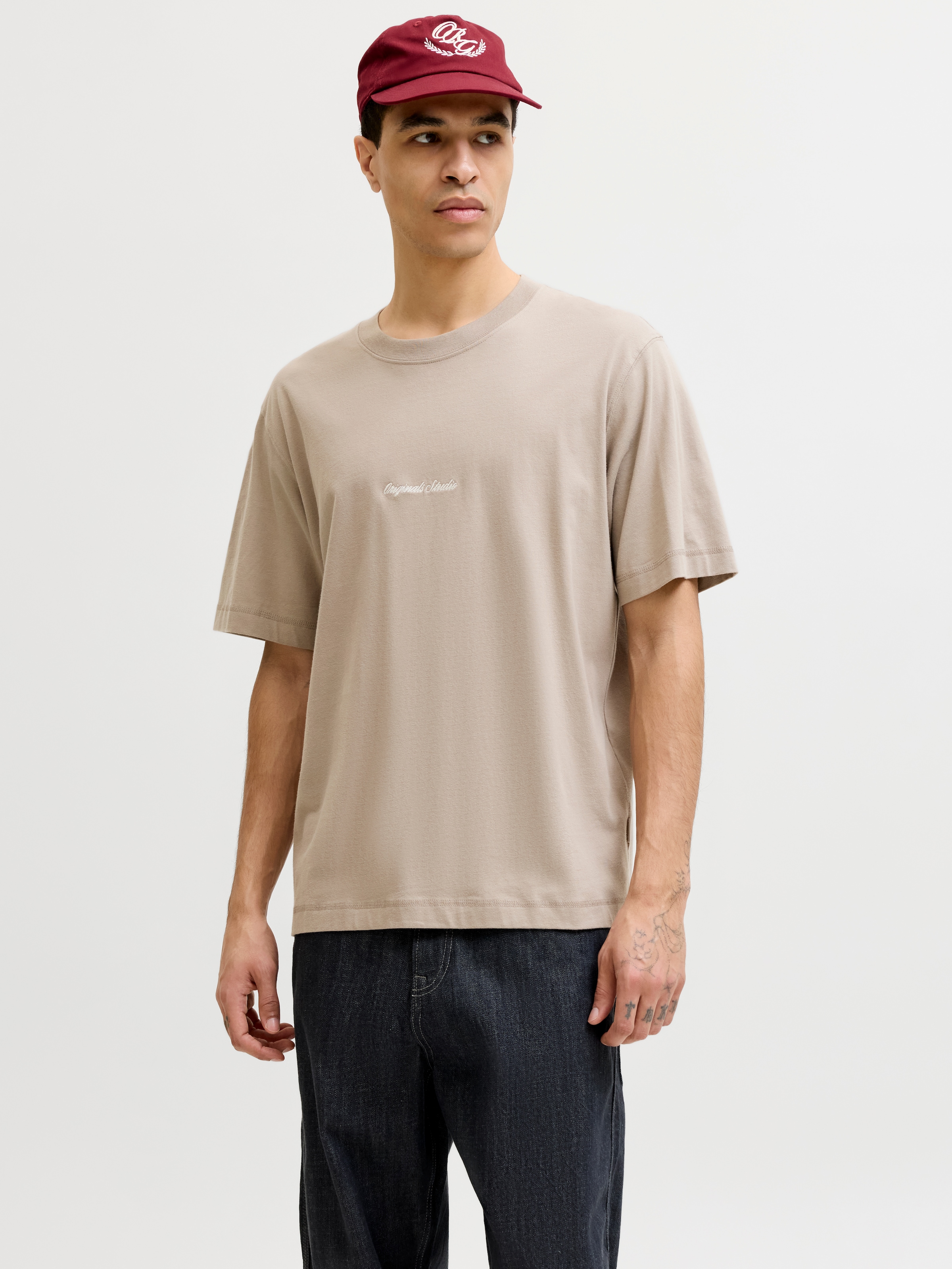 Jack & Jones Rundhalsshirt »JORNORREBRO EMB TEE SS CREW NECK NOOS« Baumwolle, locker geschnitten