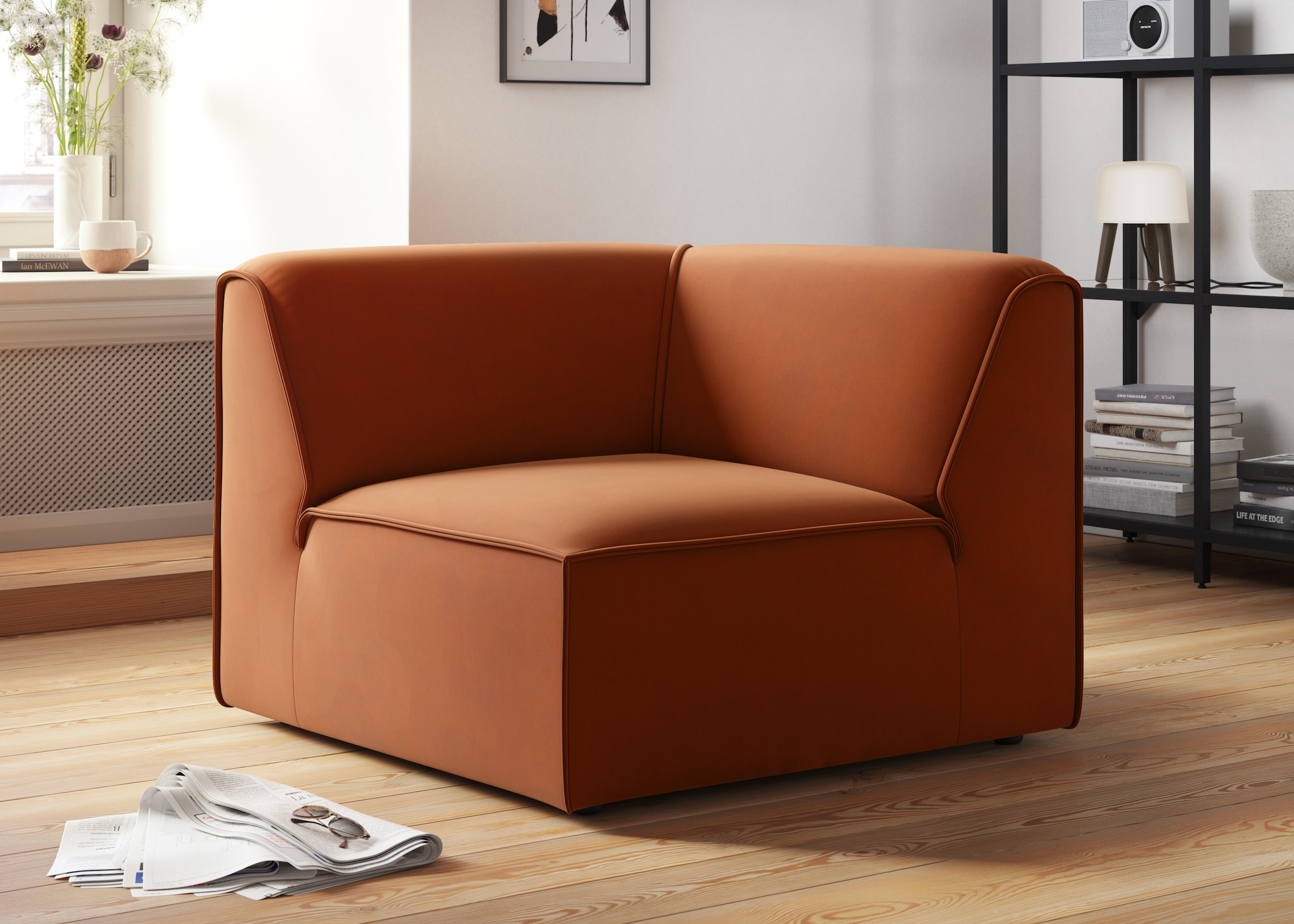 RAUM.ID Sofa-Eckelement »Merid, Sofaelement, Maße B/T/H: 97/97/46 cm«, als Modul oder separat verwendbar, für individuelle Zusammenstellung
