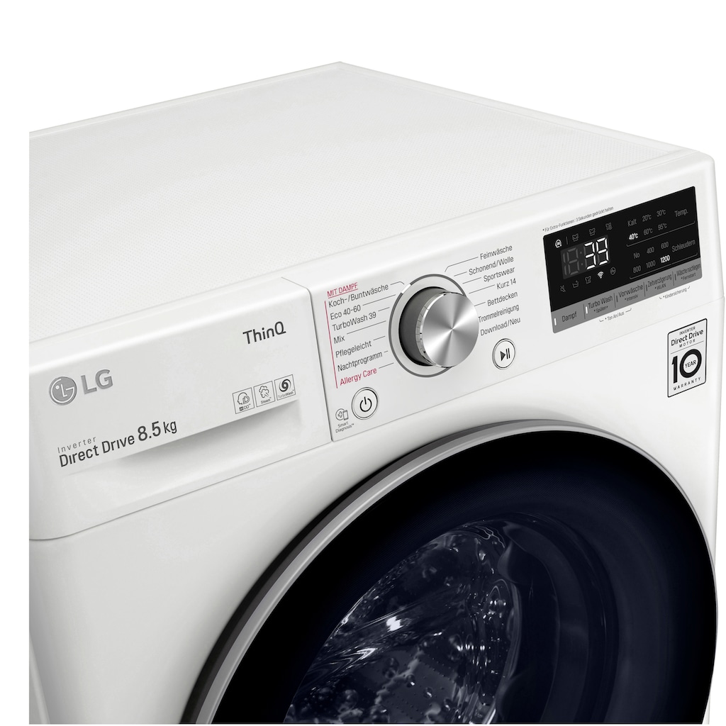 LG Waschmaschine »F2V7SLIM8E«, F2V7SLIM8E, 8,5 kg, 1200 U/min, TurboWash® - Waschen in nur 39 Minuten