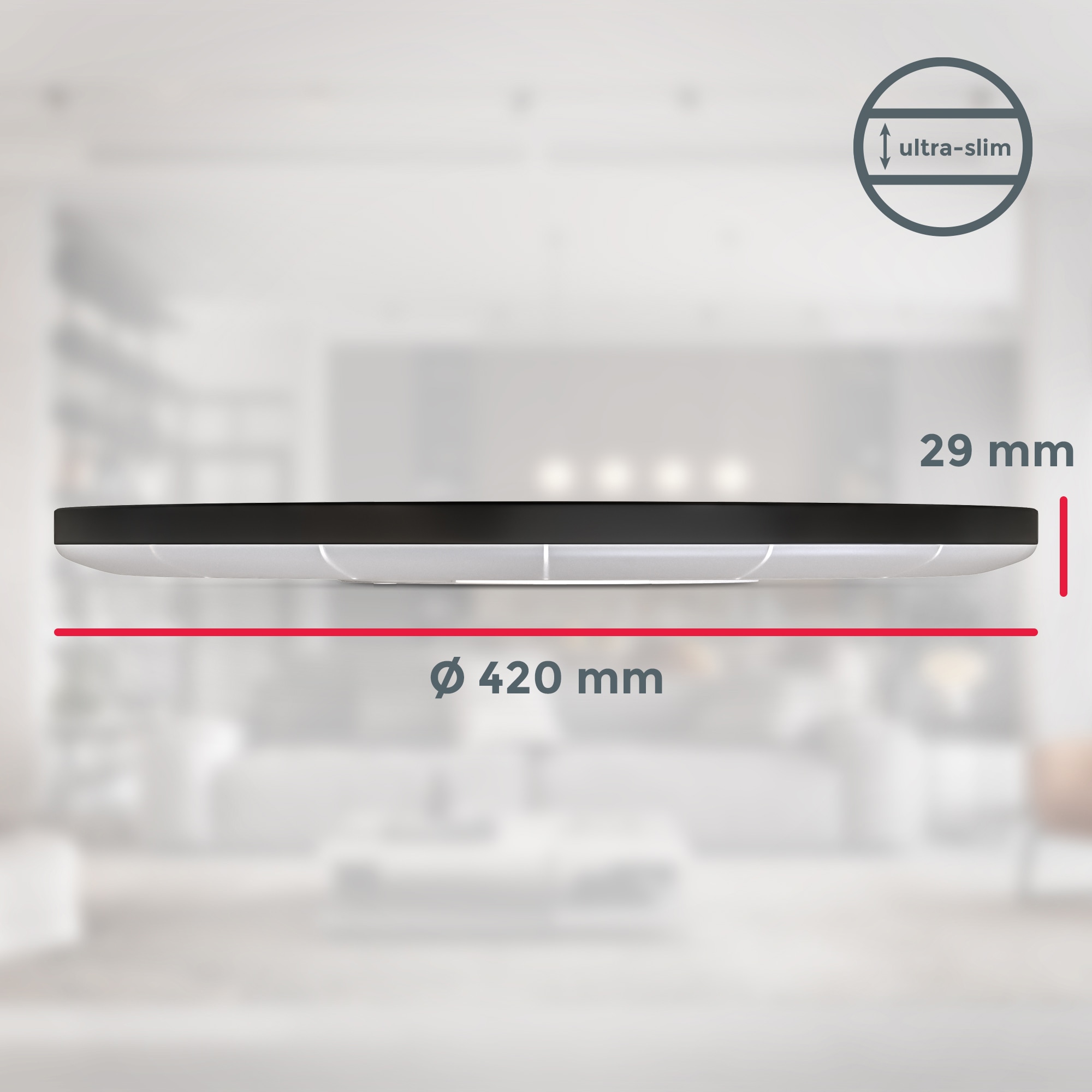 B.K.Licht Panel, 1 flammig, Leuchtmittel LED-Modul | LED fest integriert, Deckenleuchte, 22 Watt, ultra-flach, indirektes Licht, neutralweiß