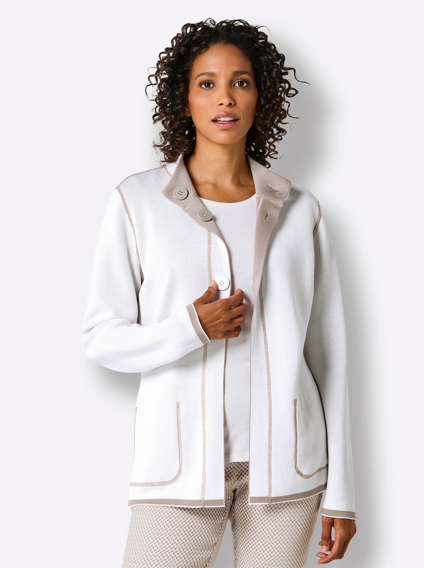 CREATION L PREMIUM Jacquardstrickjacke