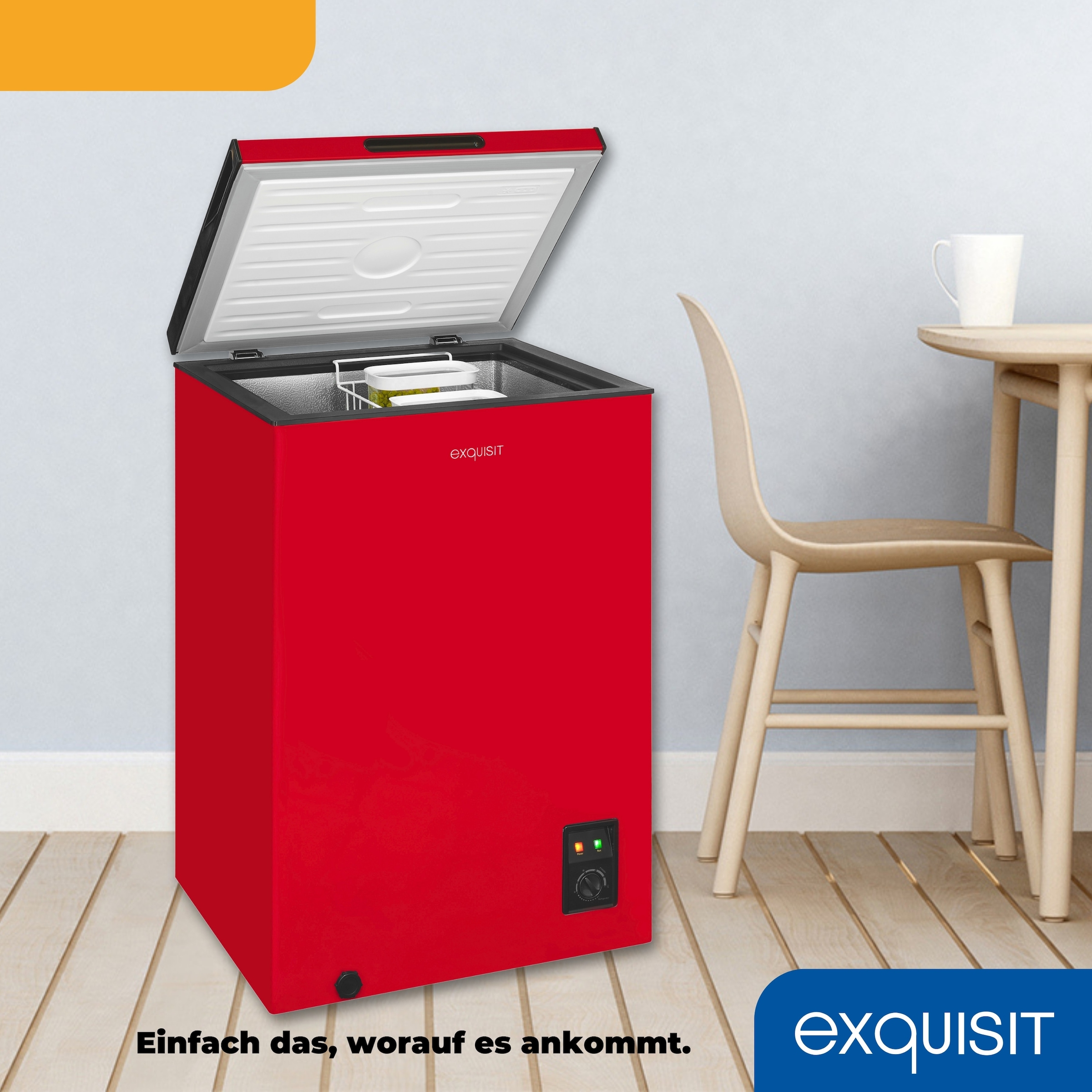exquisit Gefriertruhe »GT100-050E rot«, 83,5 cm hoch, 54,5 cm breit