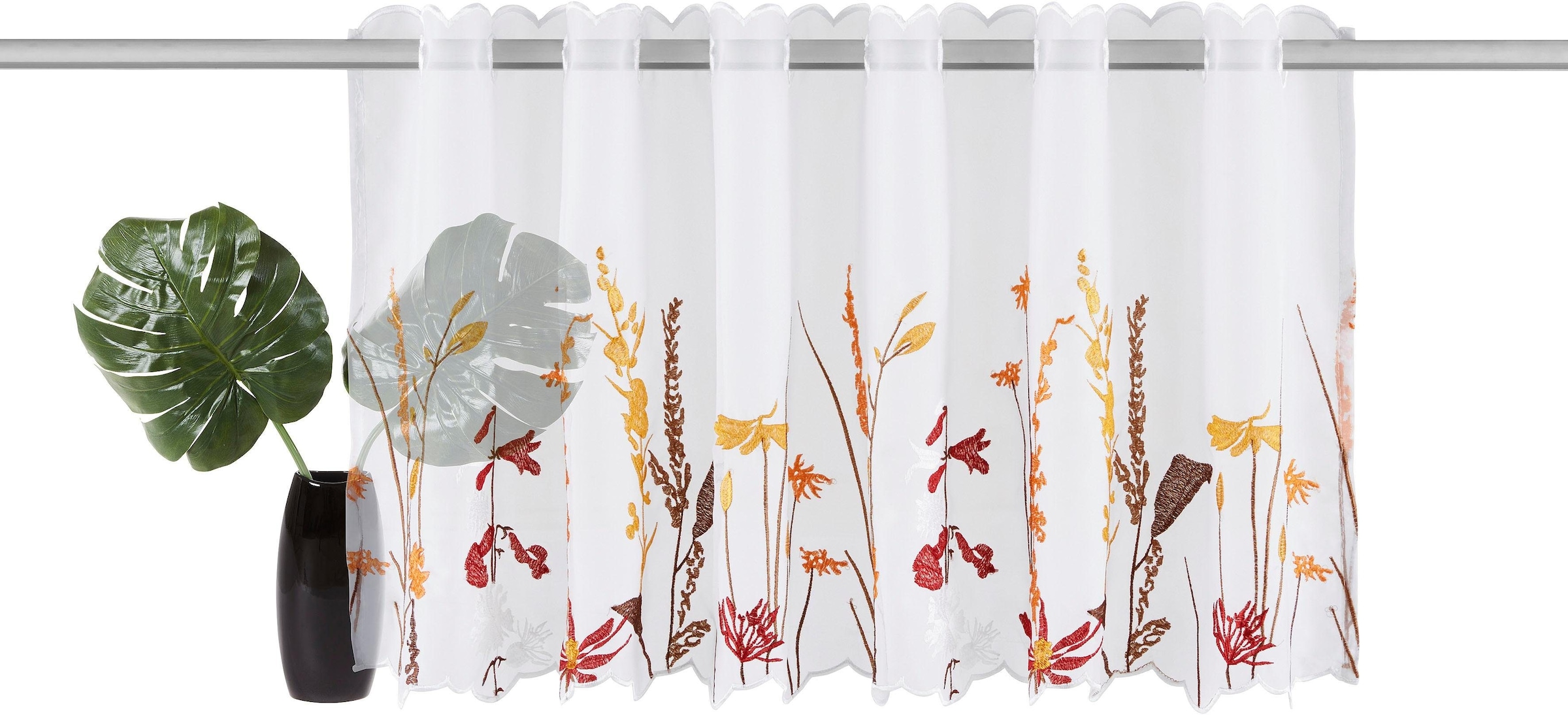 Home affaire Scheibengardine »Bille«, (1 St.), transparent, echter Voile  mit Stickerei, waschbar