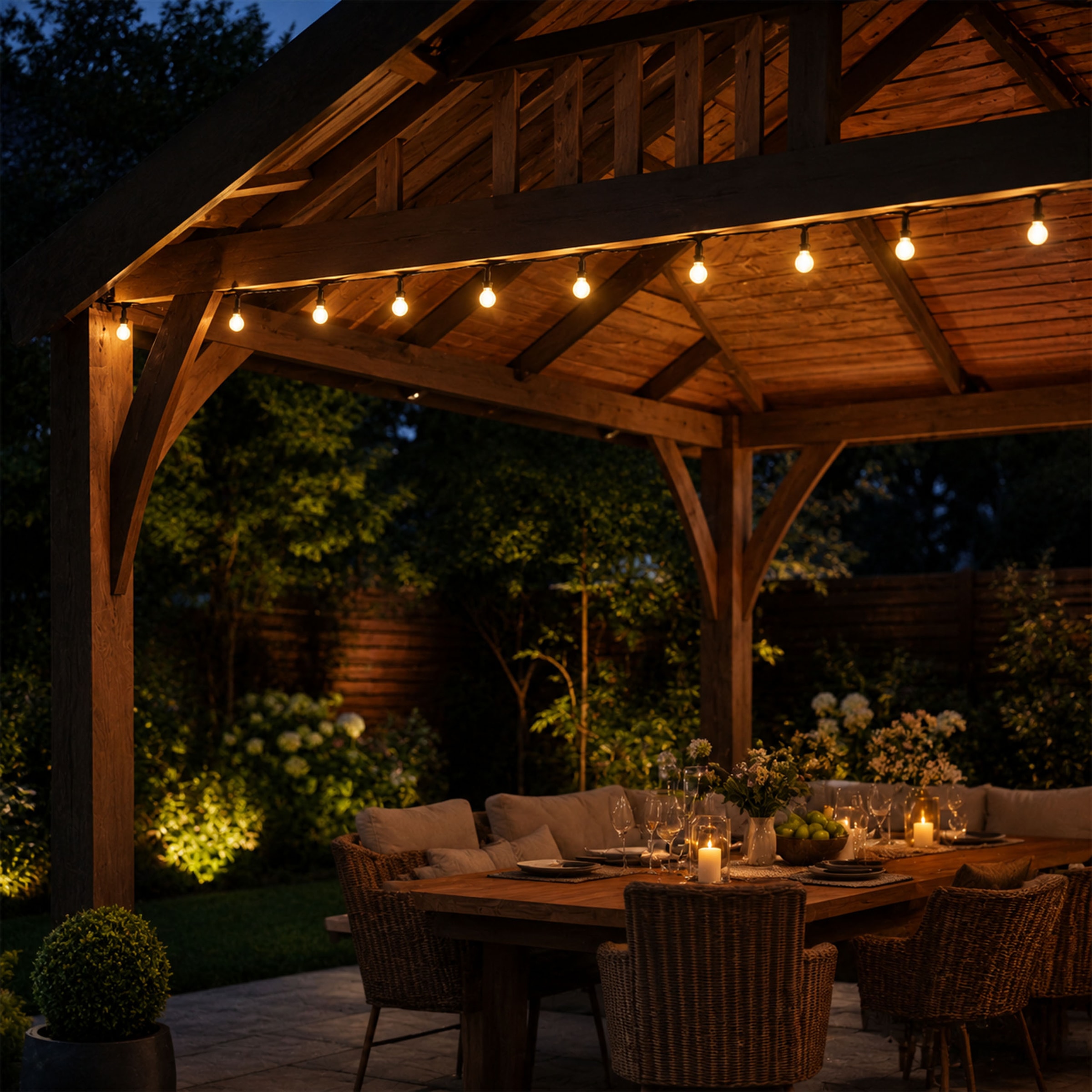 OTTO home LED-Lichterkette »Outdoor/Indoor, Kugel Avvina, bunt, 3/6/12/18 u. 24 m Länge, 11 Modi« warmweiß pastellfarbig, Timer, Lichteffekte, Garten, Terrasse, Party