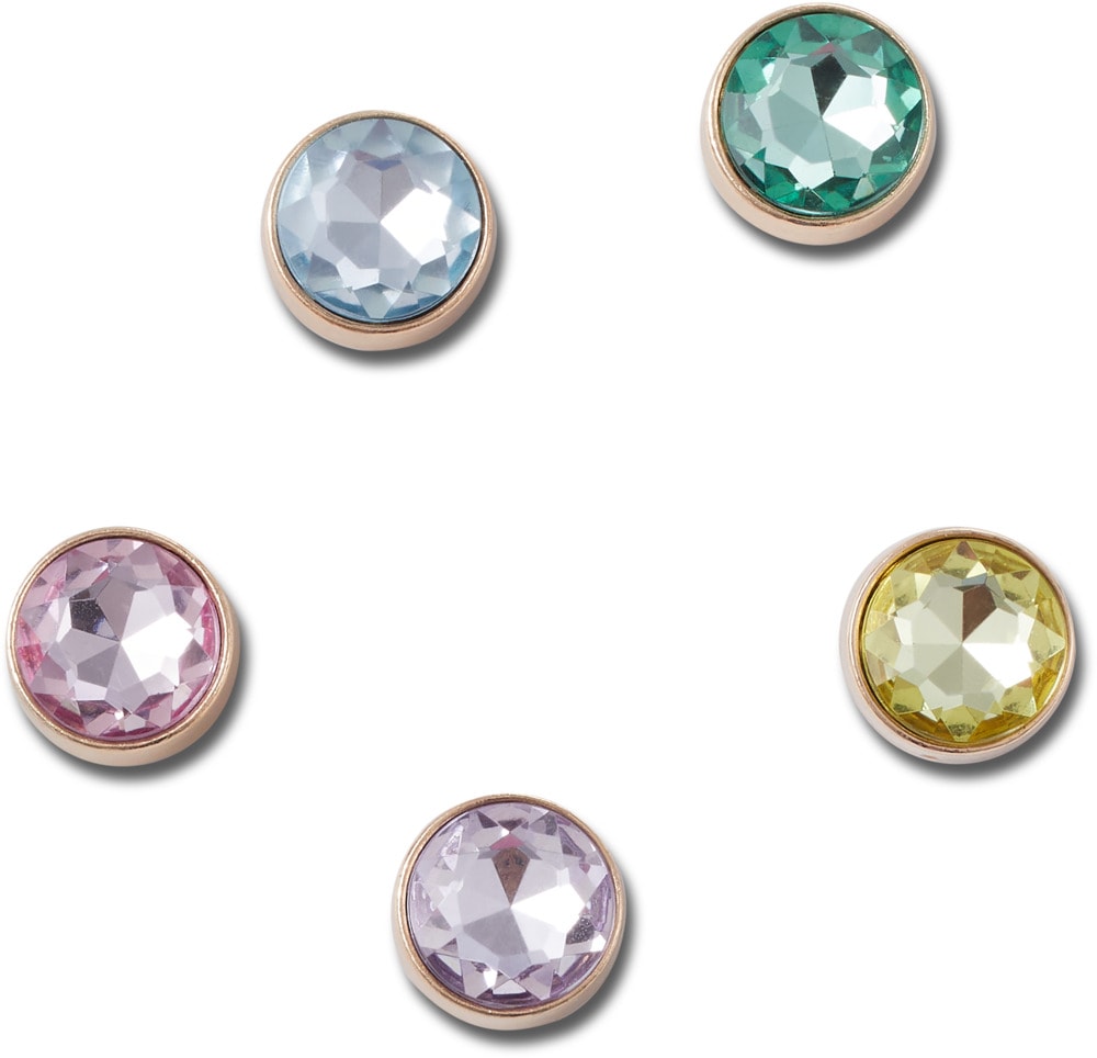 Crocs Schuhanstecker »Jibbitz™ Gold and Gem« Set, Kein Spielzeug. Nicht für Kinder unter 3 Jahren geeignet, 5 Stk. Elegante Schuhanstecker mit bunten Schmucksteinen