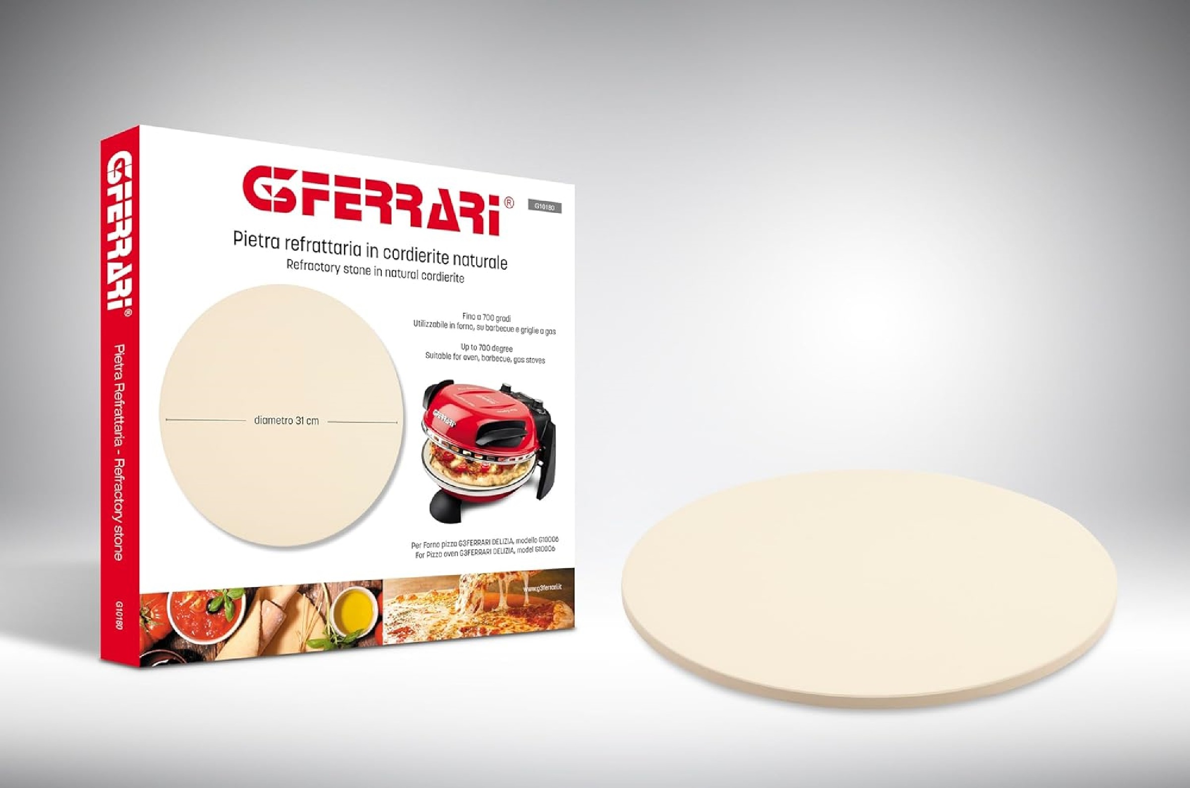 Pizzastein »G10180 Ø 31,6 cm für den Backofen«, Cordierit, (1 St.)