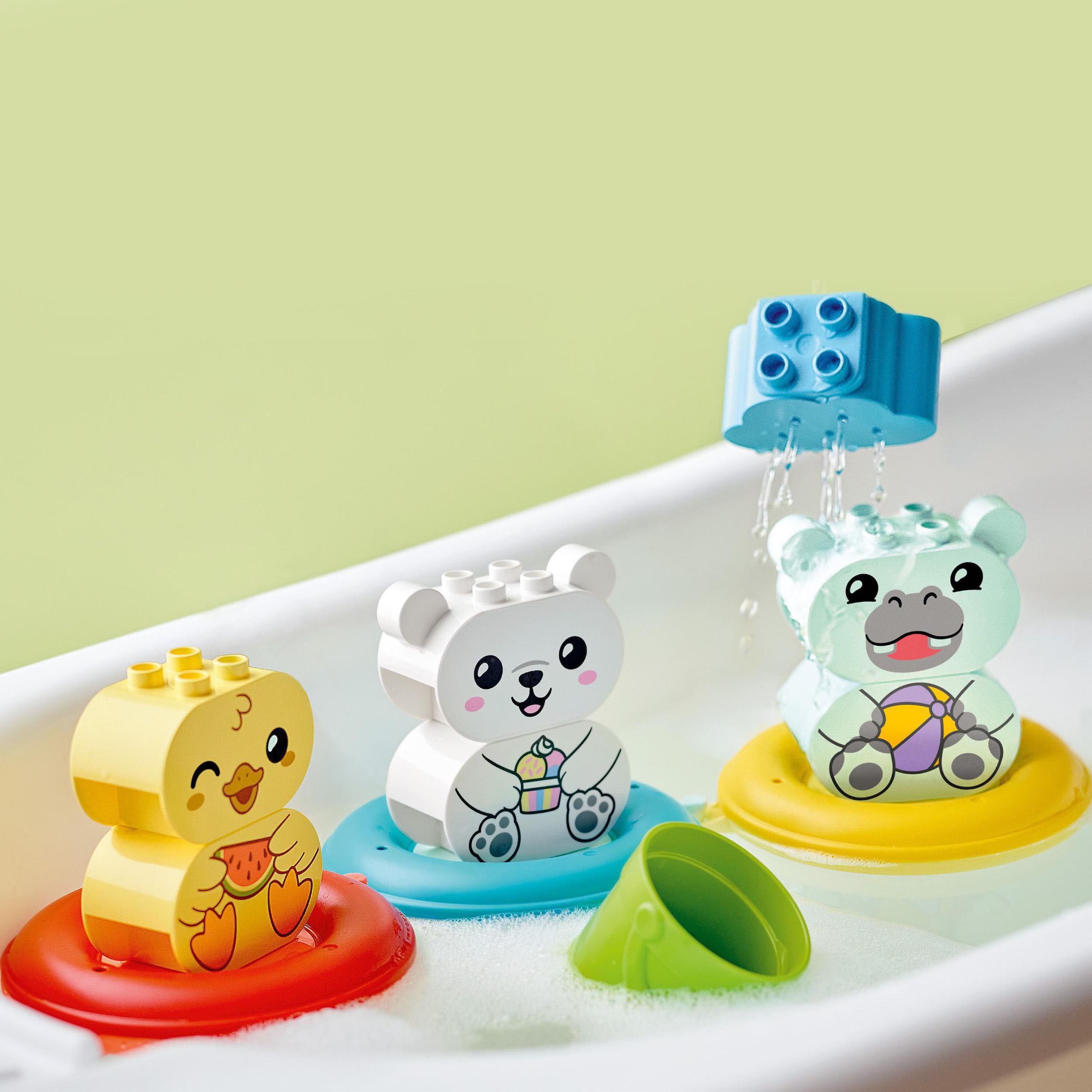 LEGO® Konstruktionsspielsteine »Badewannenspaß: Schwimmender Tierzug bei Badewannenspielzeug LEGO® St.), (10965), DUPLO«, (14