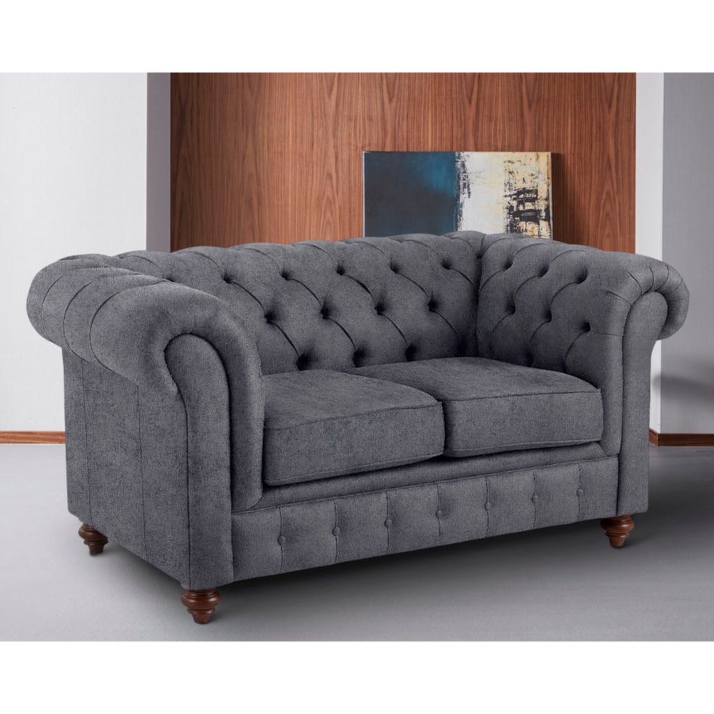 Home affaire Chesterfield-Sofa »Chesterfield 2-Sitzer B/T/H: 150/89/74 cm«