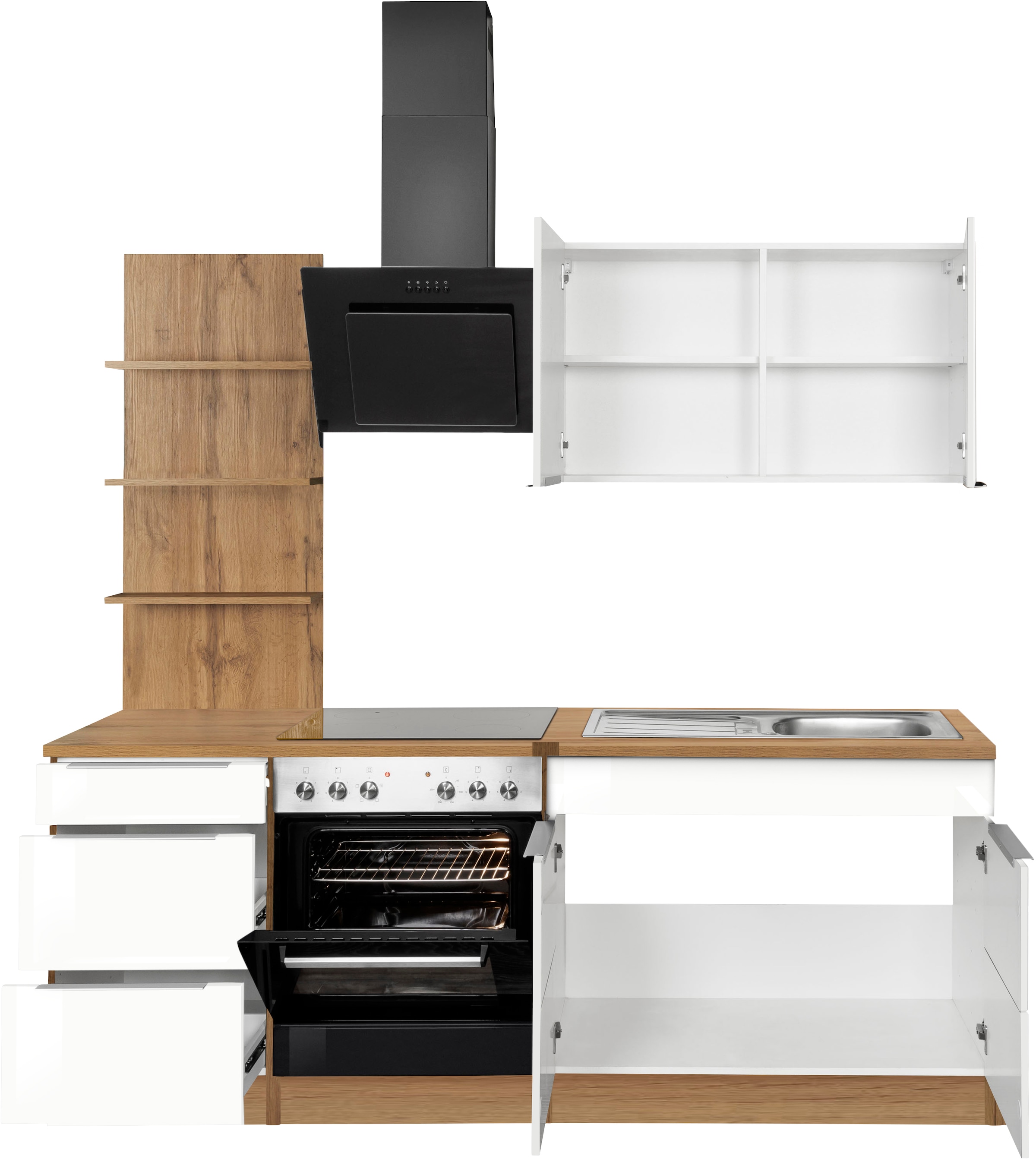 HELD MÖBEL Küchenzeile »Brindisi«, mit E-Geräten, Breite 210 cm bequem  bestellen | Küchenzeilen mit Geräten