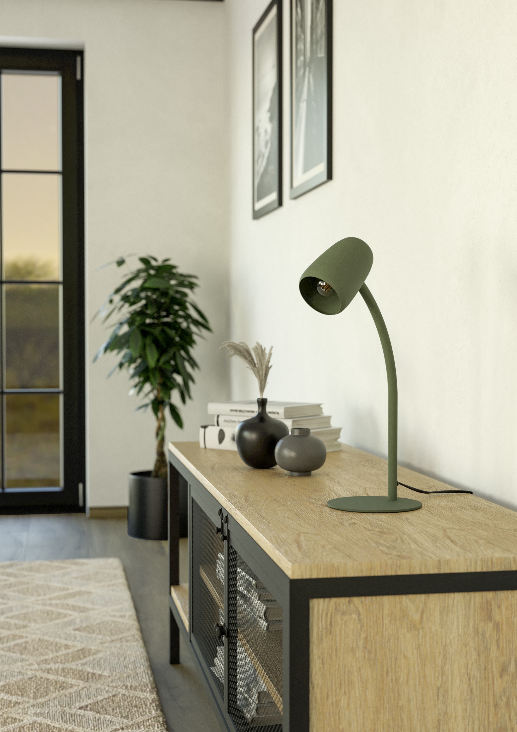 EGLO Tischleuchte »CARLO Tischlampe - Stahl - E14 - 1X18W - IP20« E14 1 Stk. Nachttischlampe, Flexarm, 1,5 m Kabelschalter, L8,5 x B8,5 x H46 cm