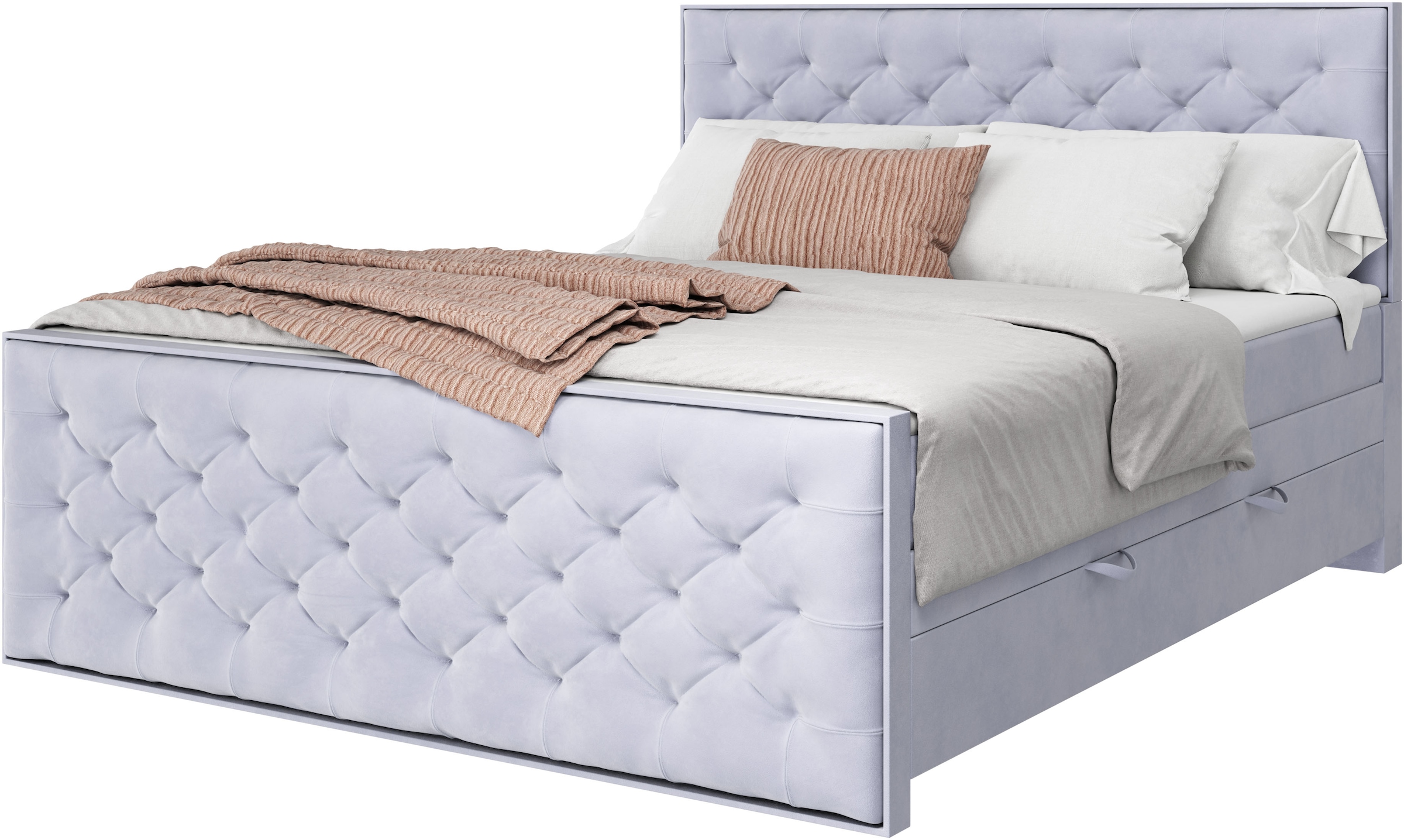 FORTE Boxspringbett »Lanciano Max inkl. zwei Bettkästen und Kaltschaum Topper«, und einer 7-Zonen-Tonnentaschenfederkernmatratze H2/H3