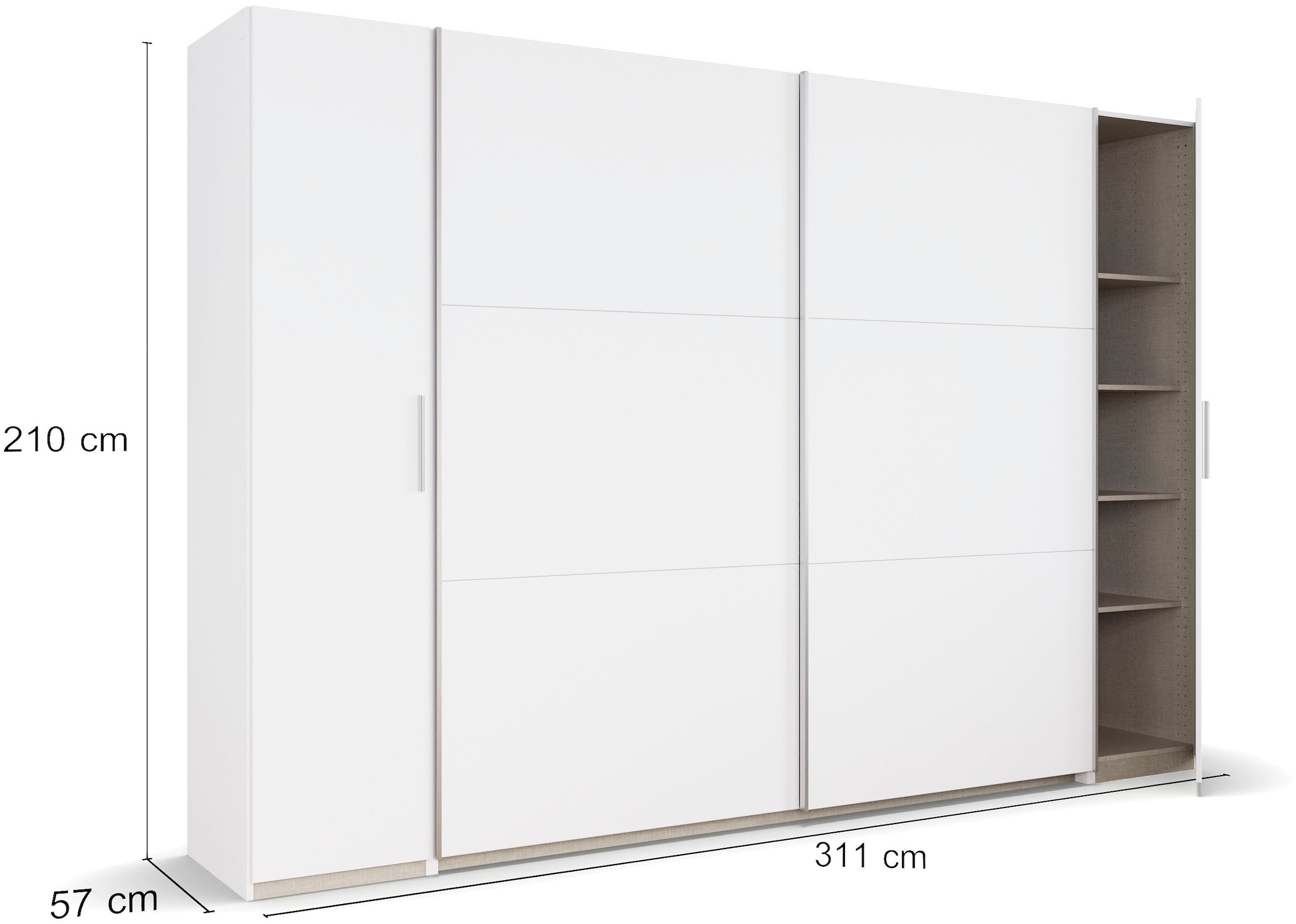 rauch Schwebetürenschrank »Kleiderschrank Drehtürenschrank Schrank Garderobe KRONACH TOPSELLER«, mit Dreh- und Schwebetüren und vielen Einlegeböden MADE IN GERMANY