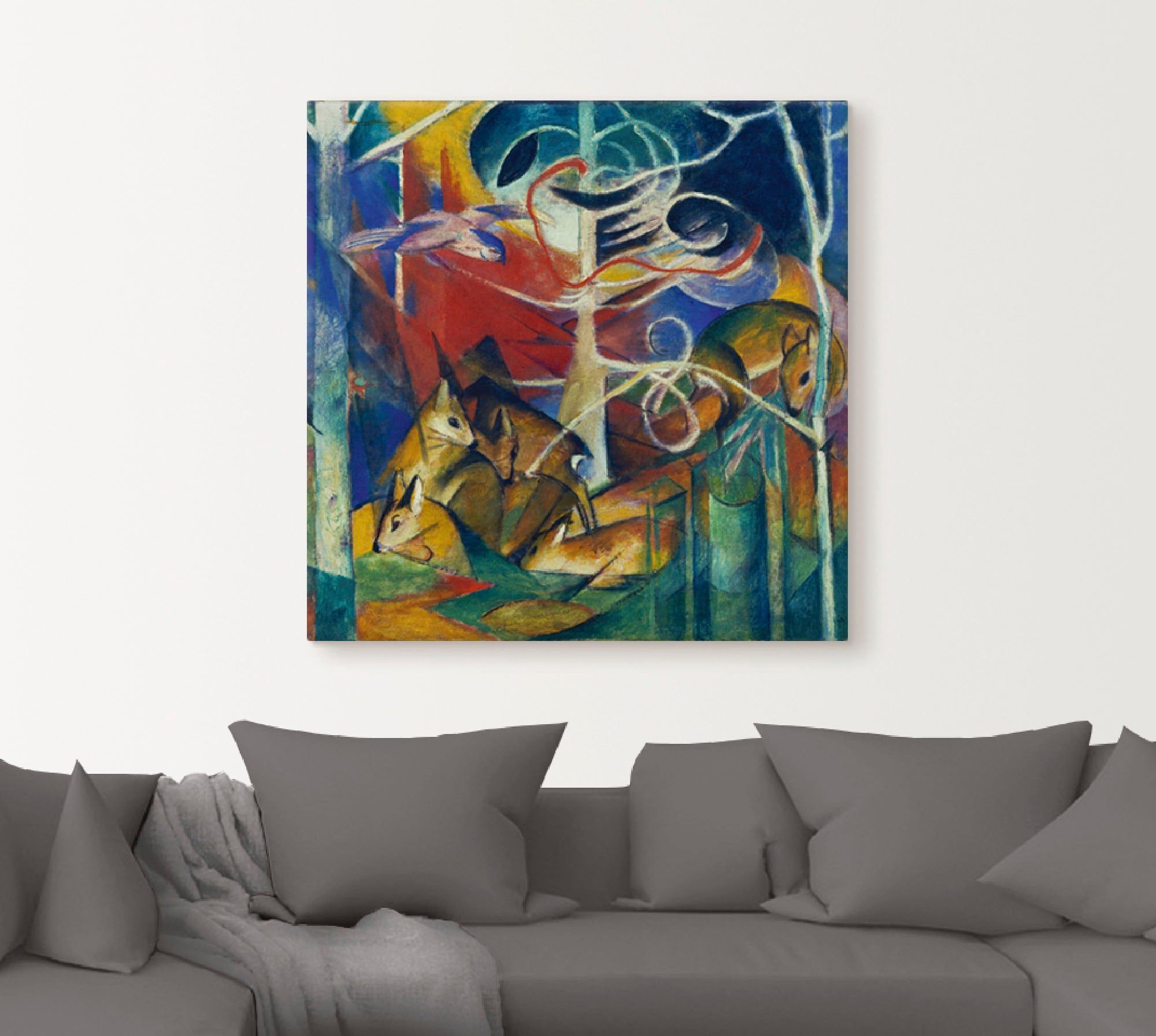 Artland Leinwandbild »Rehe im Walde I. 1913« Wildtiere 1 Stk. tlg. auf Holzrahmen gespannt