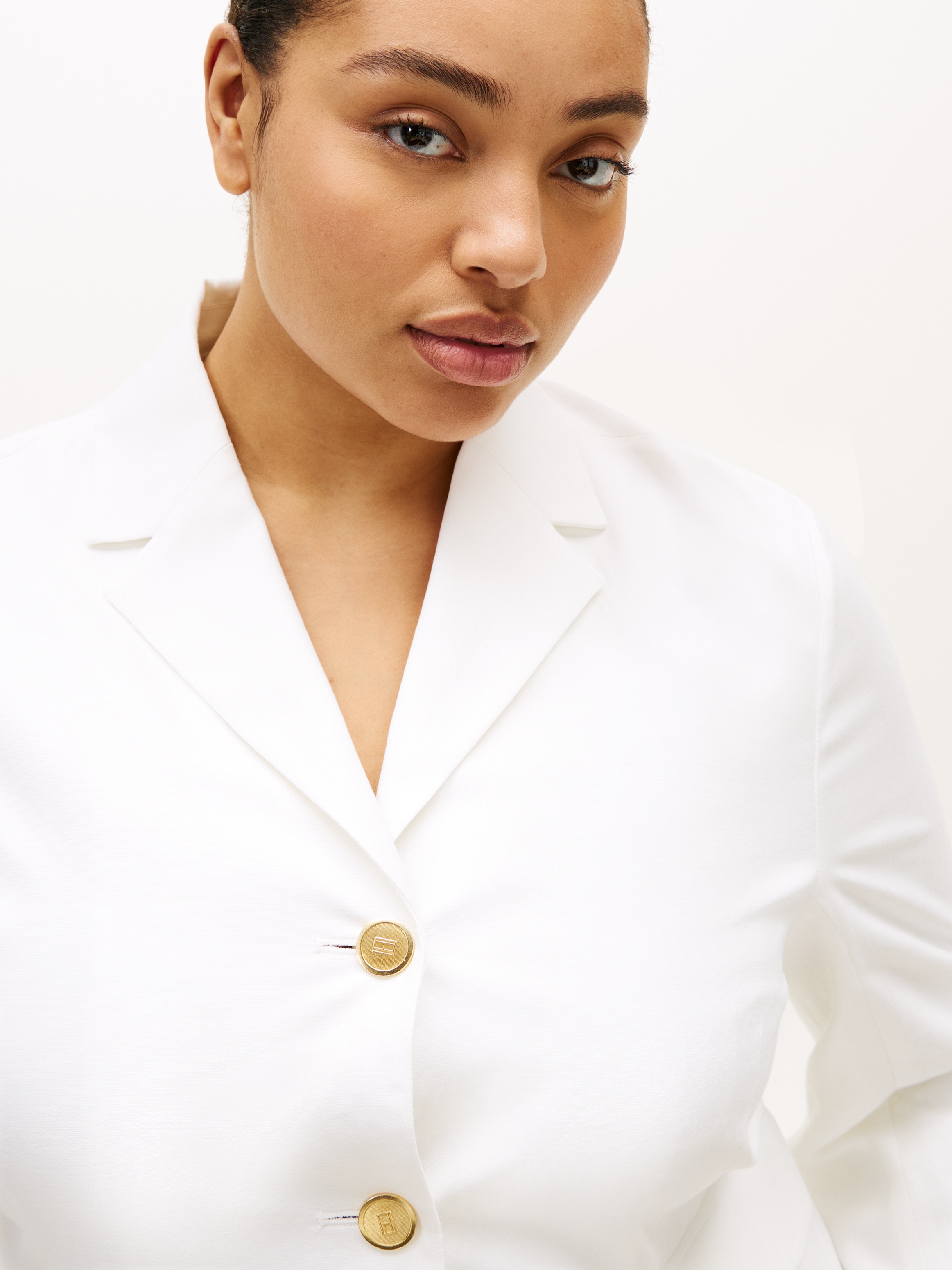 Tommy Hilfiger Curve Jackenblazer »CRV LINEN MIX SLIM BLAZER« in großen Größen