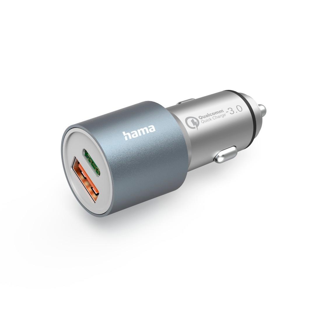 USB-Ladegerät »Auto-Schnellladegerät, 1x USB-C PD, 1x USB-A QC, 38 W, Metall«