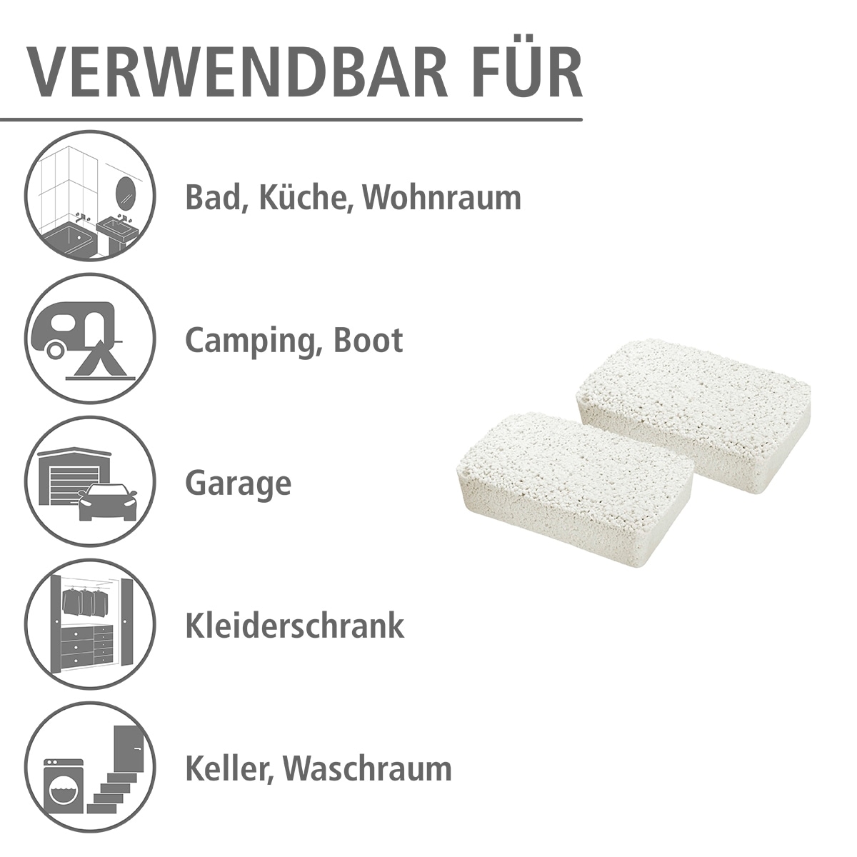 WENKO Luftentfeuchter-Nachfüllpack »Feuchtigkeitskiller«, (2 St.), 2 kg Nachfüllpacks