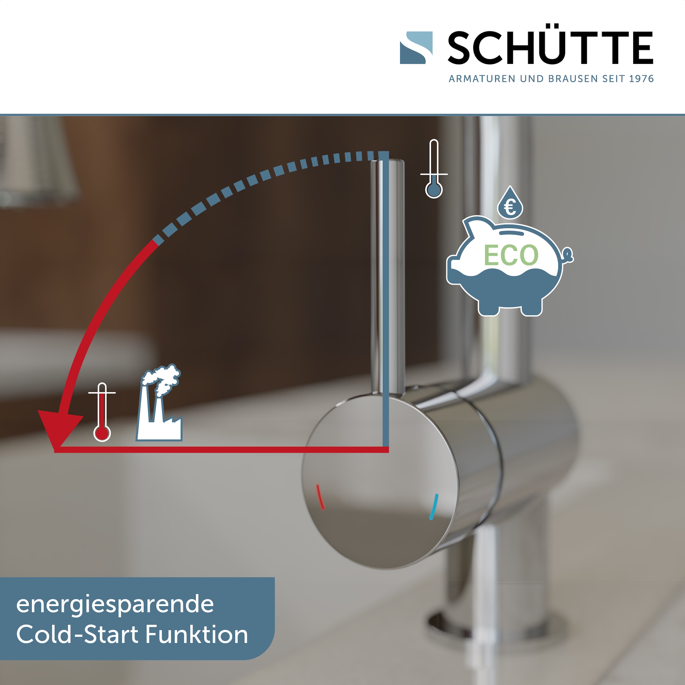 Schütte Spültischarmatur »CORNWALL« Niederdruck Armatur Küche, Wasserhahn ausziehbar, Mischbatterie, Chrom