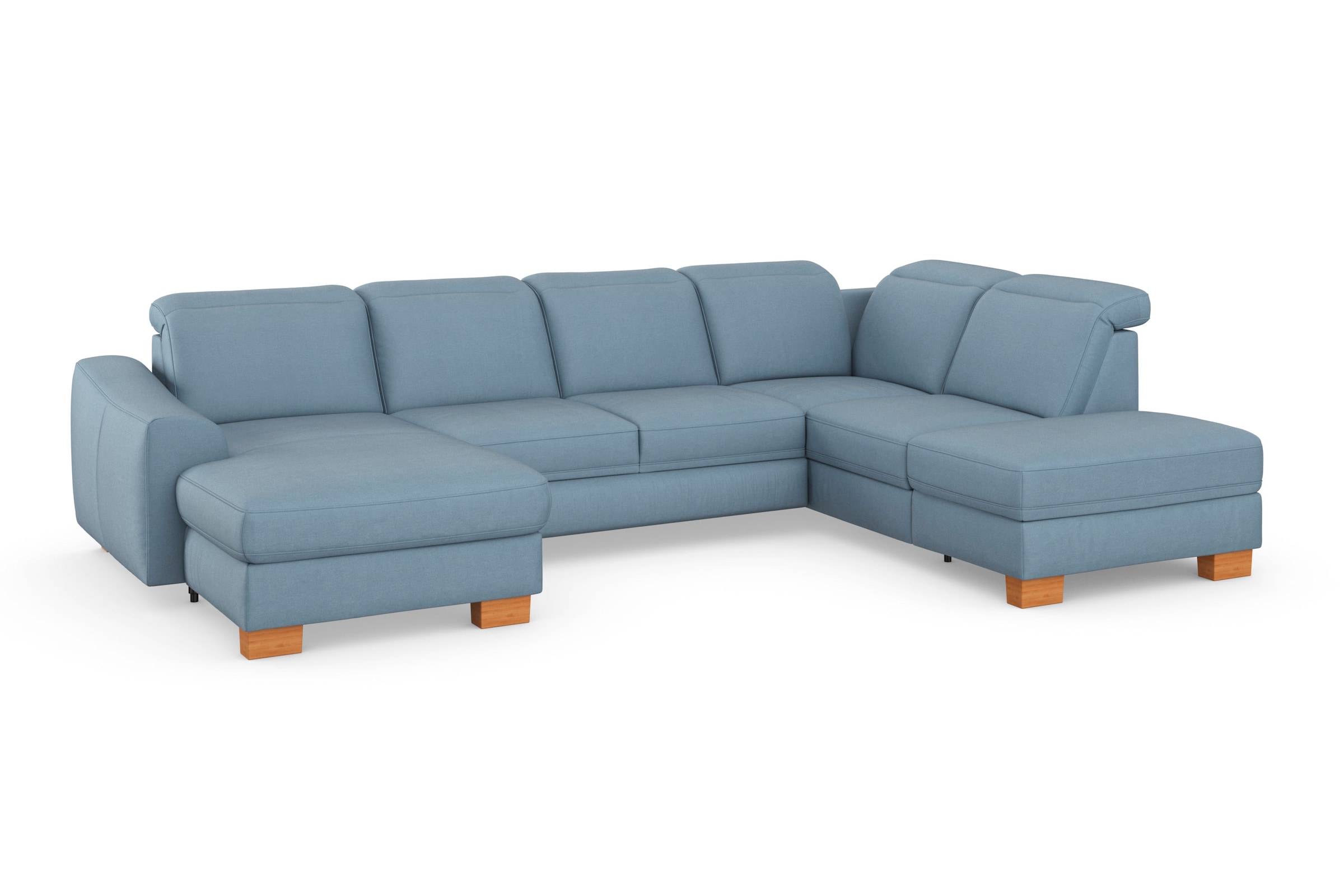 sit&more Wohnlandschaft »Dundee U-Form«, mit Federkern und Massivholzfüßen, wahlweise mit Kopfteilverstellung