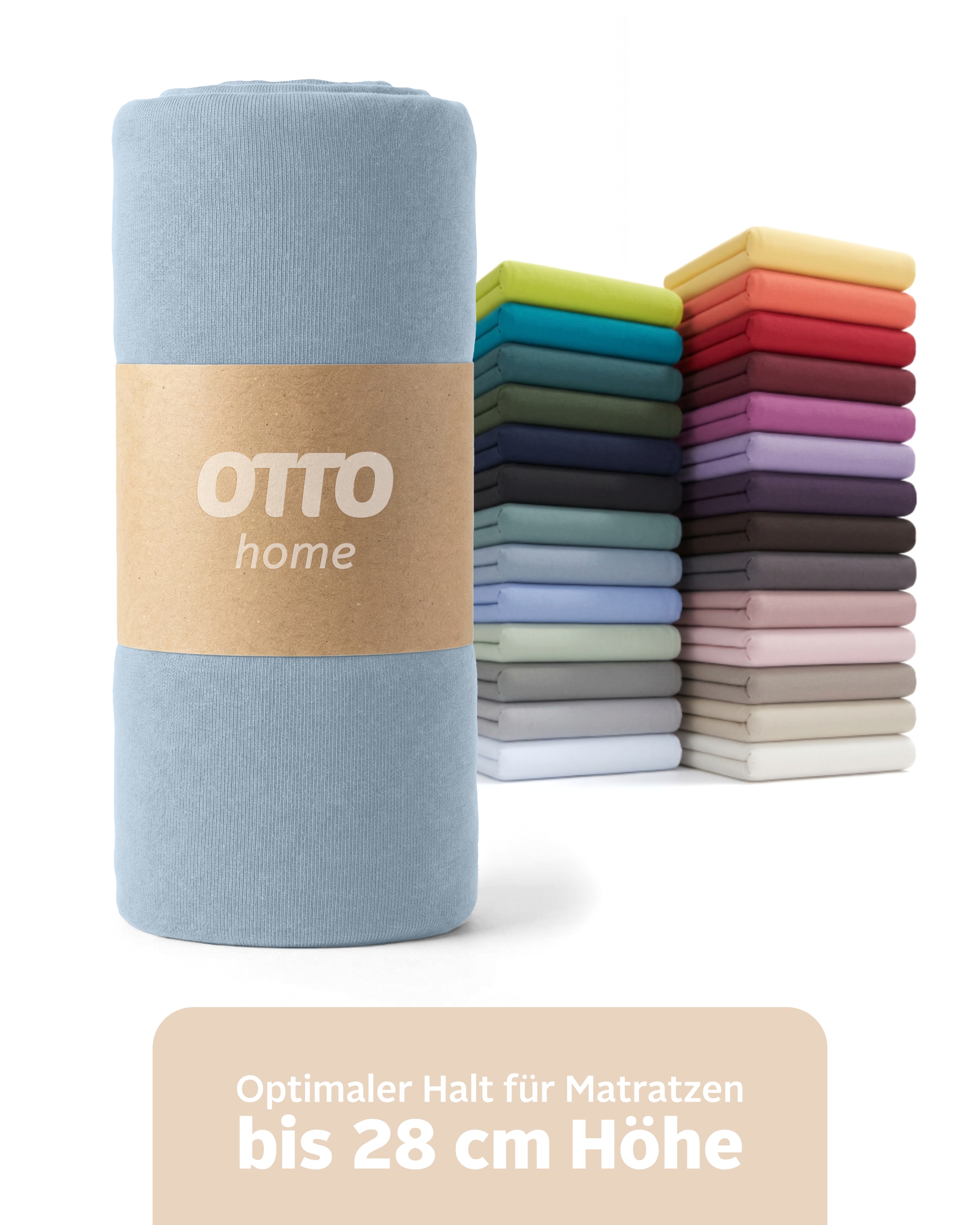 OTTO home Spannbettlaken »BLACKBERRY in BASIC und PREMIUM Qualität, 100% Baumwolle« für hohe Matratzen bis 28 cm, Bettlaken, Spannbetttuch, pflegeleicht