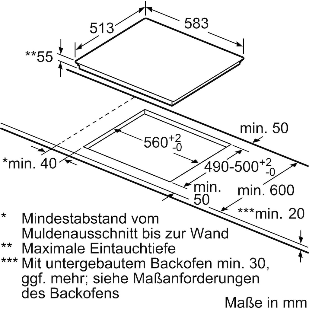 SIEMENS Flex-Induktions-Kochfeld von SCHOTT CERAN®, EX645FXC1E