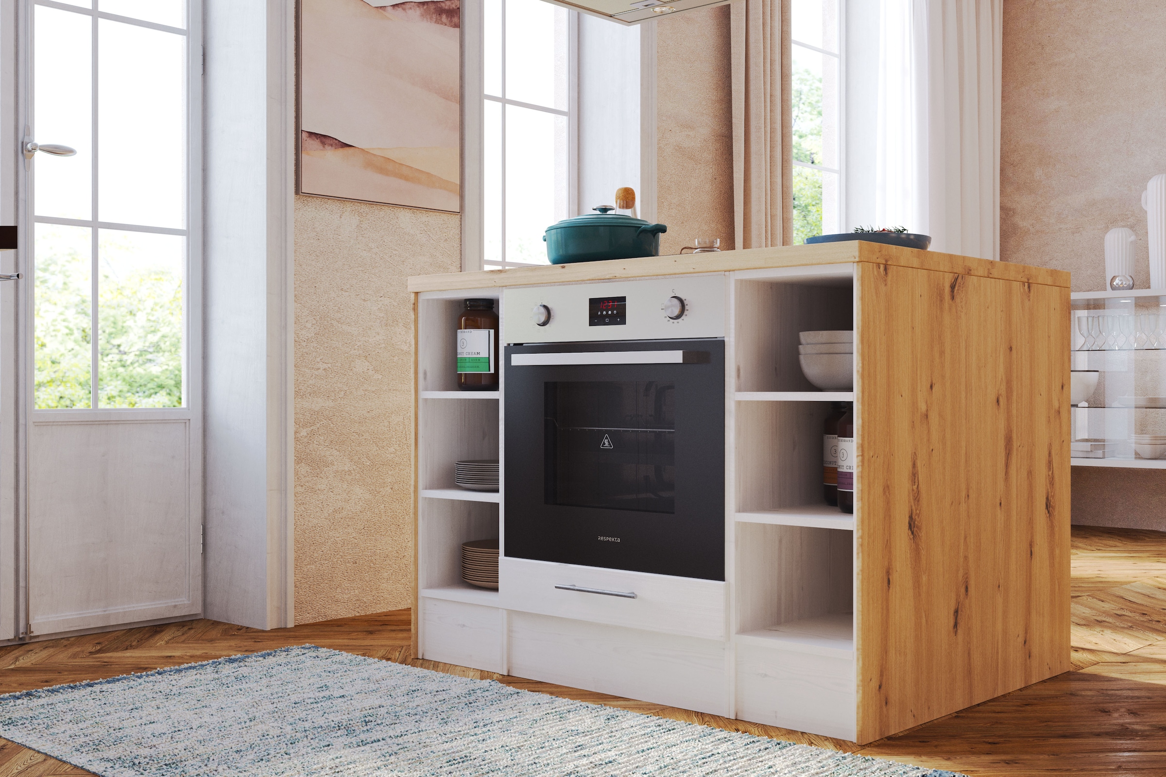 RESPEKTA Küchenzeile »Anton« Breite 310 cm, 91 cm Arbeitshöhe, in exklusiver Konfiguration für OTTO