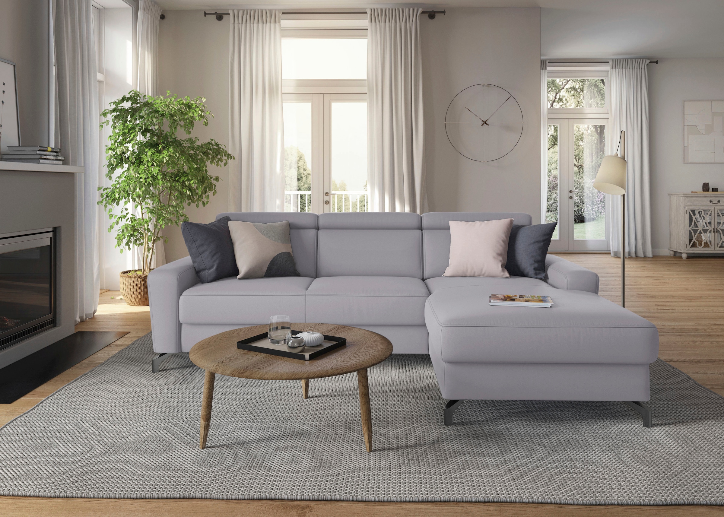 sit&more Ecksofa »Scarlett L-Form«, inklusive Kopfteilverstellung, wahlweise mit Bettfunktion, Bettkasten