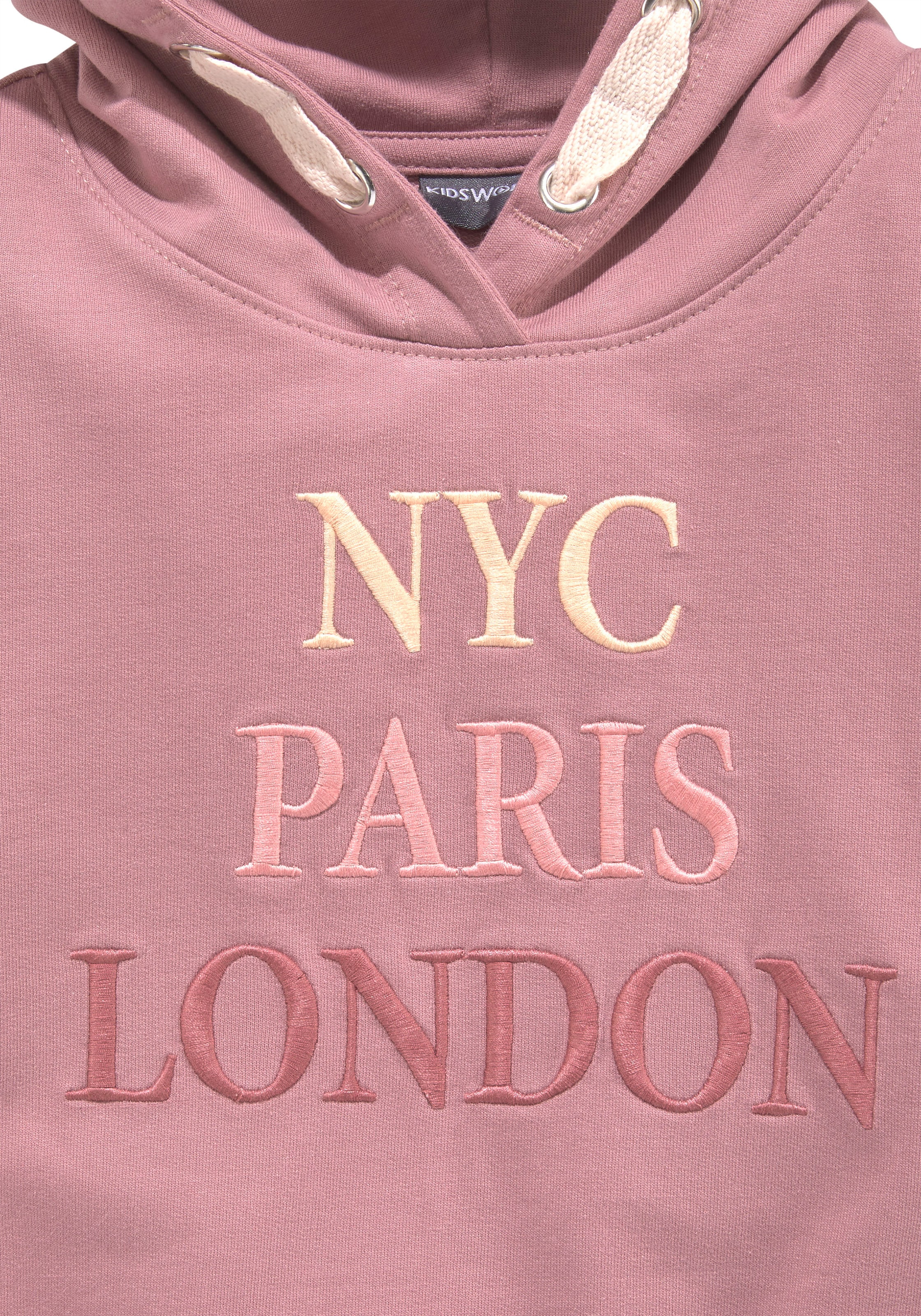 KIDSWORLD Kapuzensweatshirt London«, ♕ mit »NYC Paris Stickerei bei