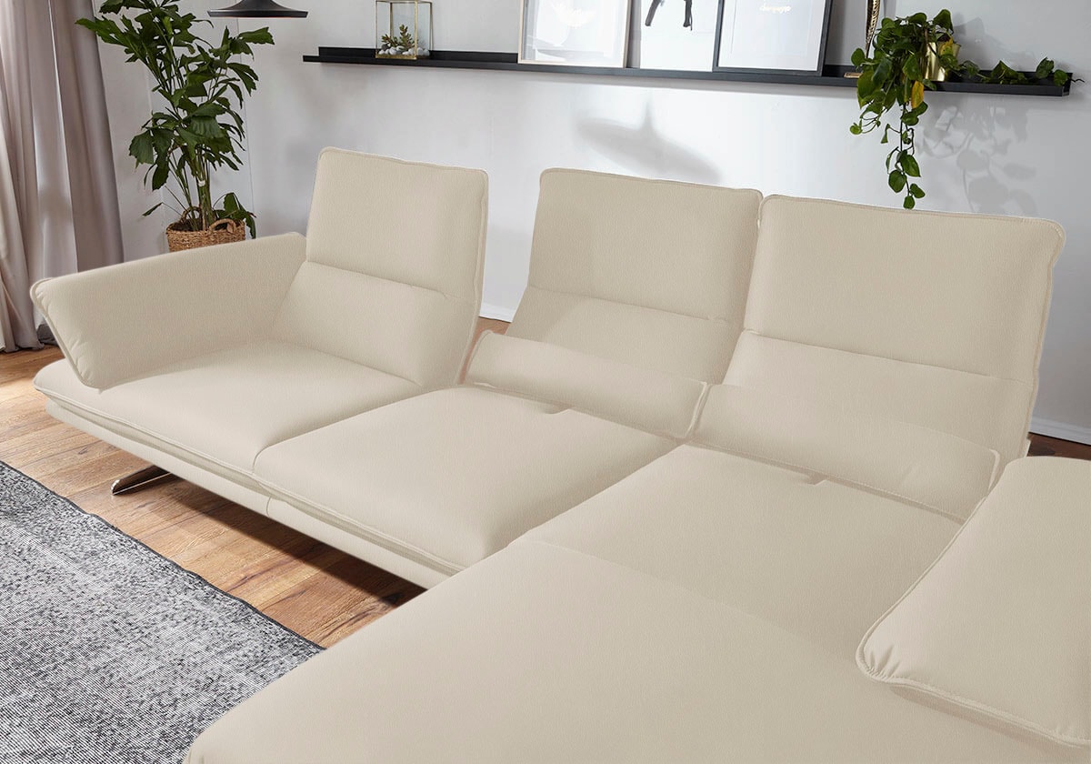 W.SCHILLIG Ecksofa »broadway, Designsofa mit tollem Sitzkomfort, L-Form«, Sitztiefenverstellung, Kopfteil- & Seitenteilverstellung, Breite 291cm